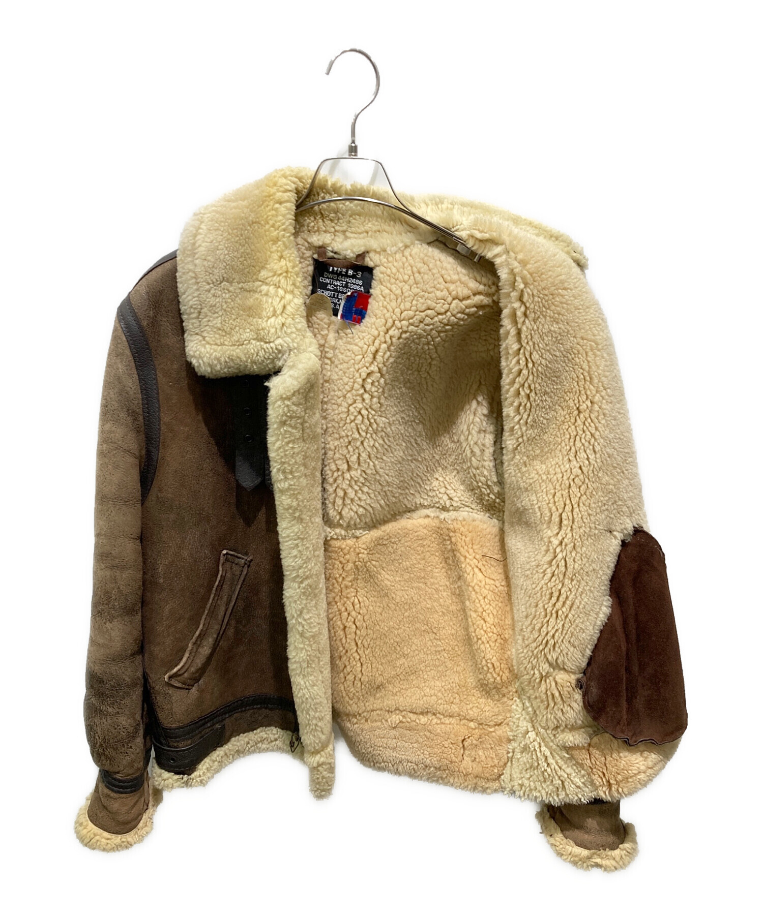 schott B-3 AC-18606フライトジャケット サイズ38 USA schott ショット AC-18606 B-3 フライト ボア ジャケット ブラウン系