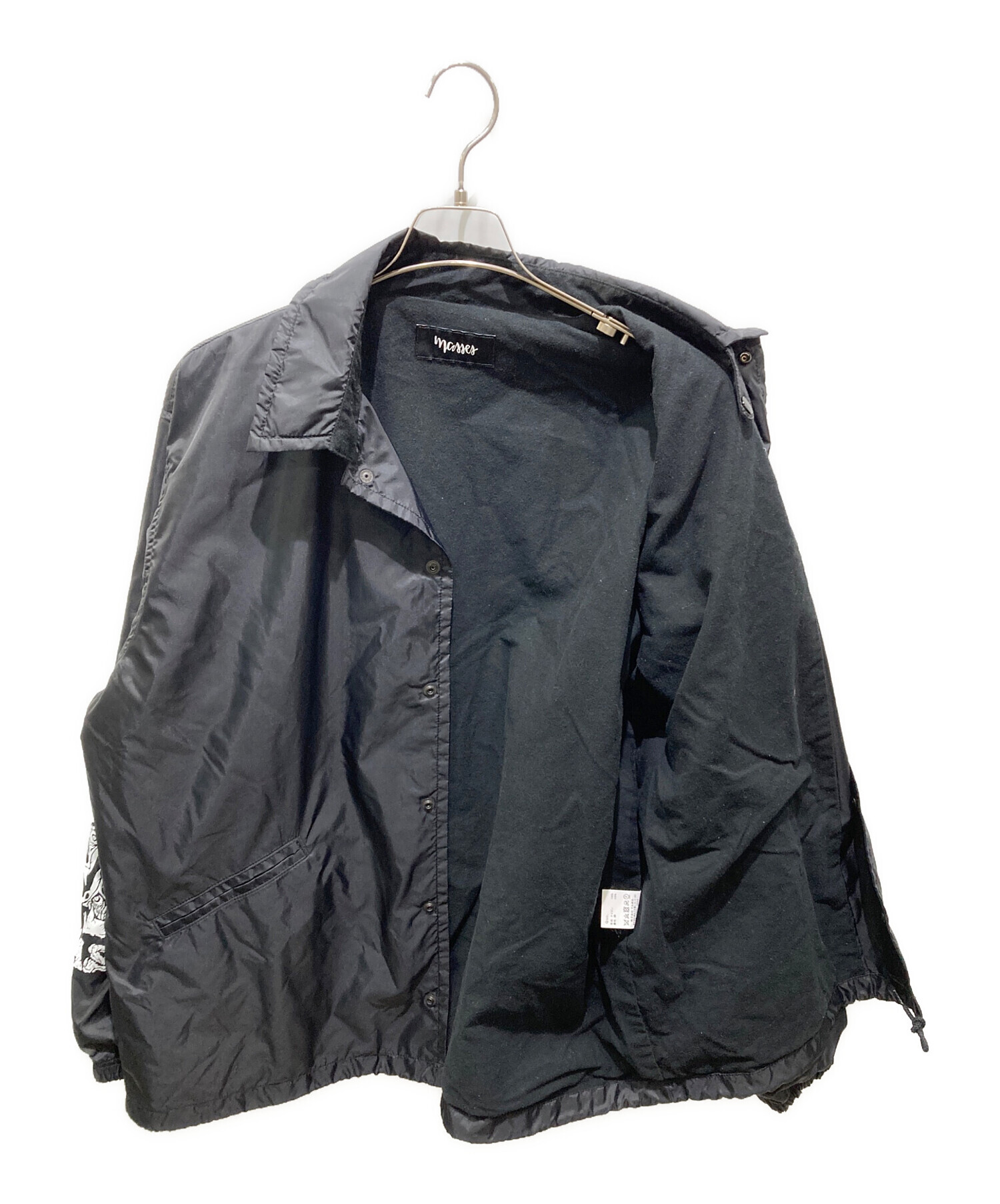 中古・古着通販】MASSES (マシス) コーチジャケット ブラック サイズ:L