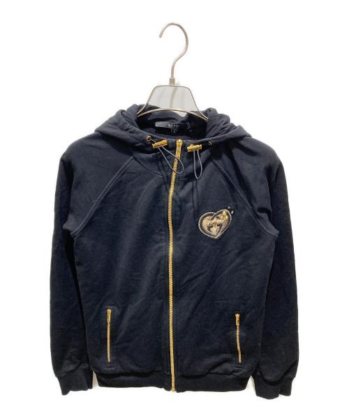 【美品】GUCCI グッチ インターロッキング センターロゴパーカー 黒 L 中古・古着通販】GUCCI (グッチ) インターロッキングハート×スタッズ