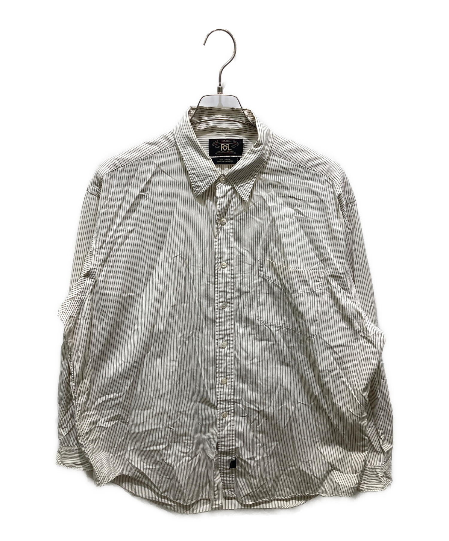 中古・古着通販】RRL (ダブルアールエル) ストライプシャツ ホワイト