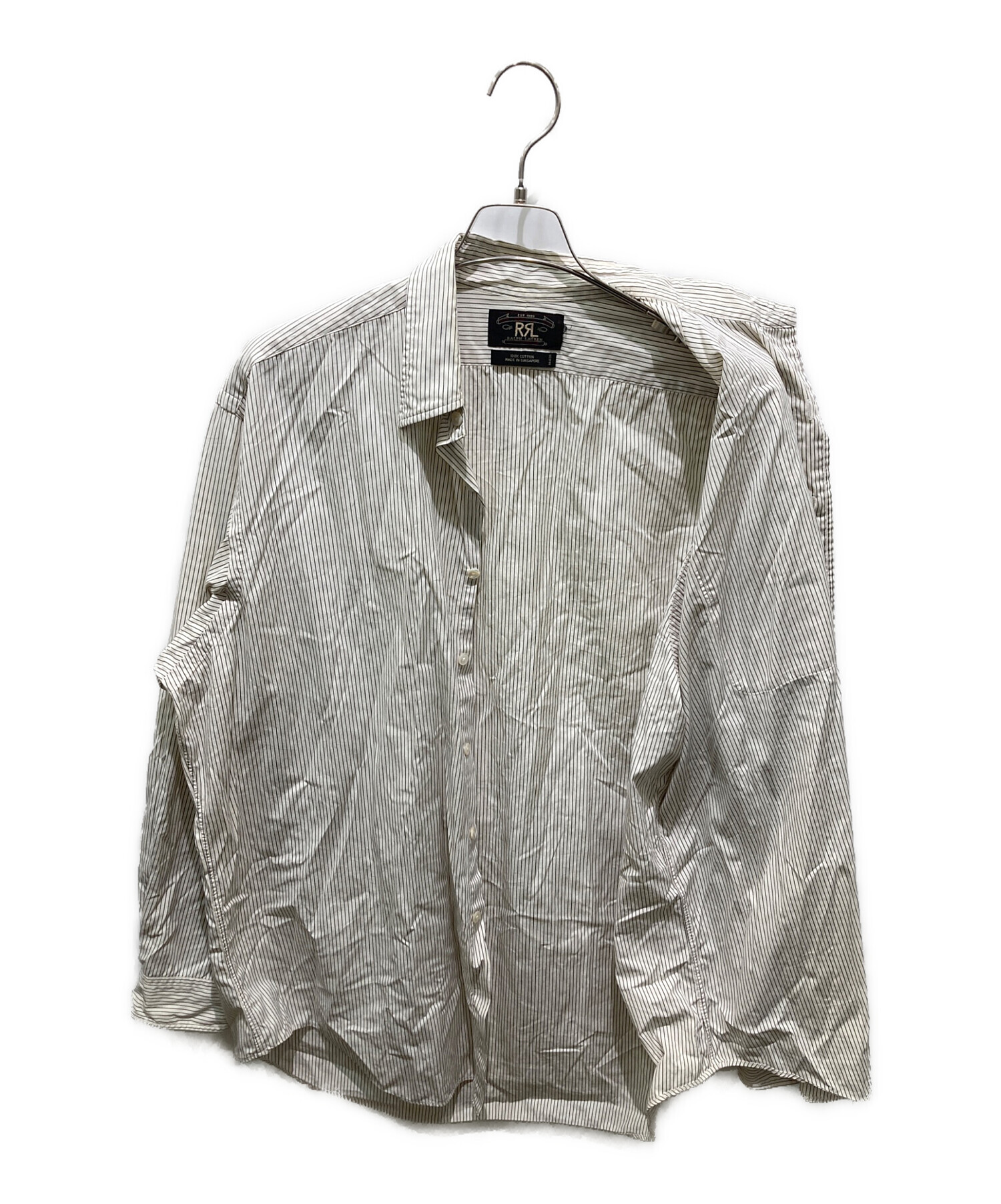 中古・古着通販】RRL (ダブルアールエル) ストライプシャツ ホワイト