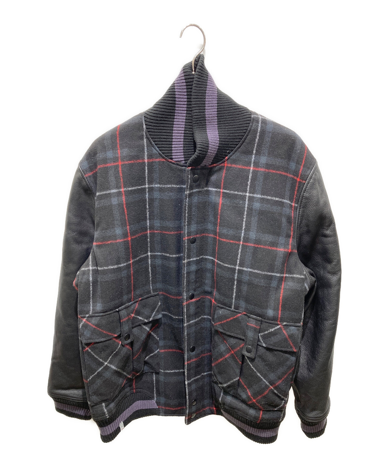 中古・古着通販】JORDAN (ジョーダン) ウール切替チェックスタジャン 