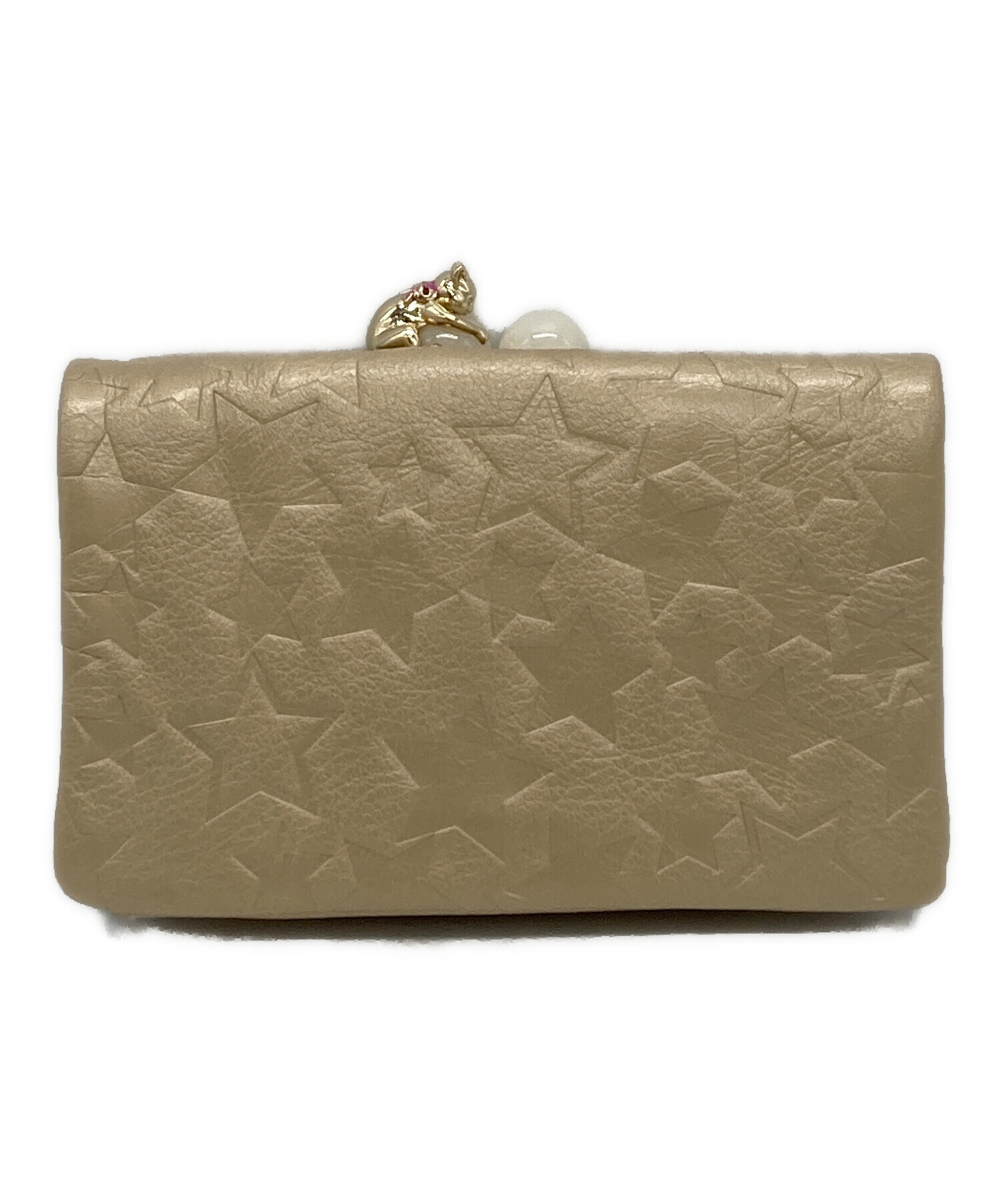 中古・古着通販】ANNA SUI (アナスイ) がま口2つ折り財布 ベージュ