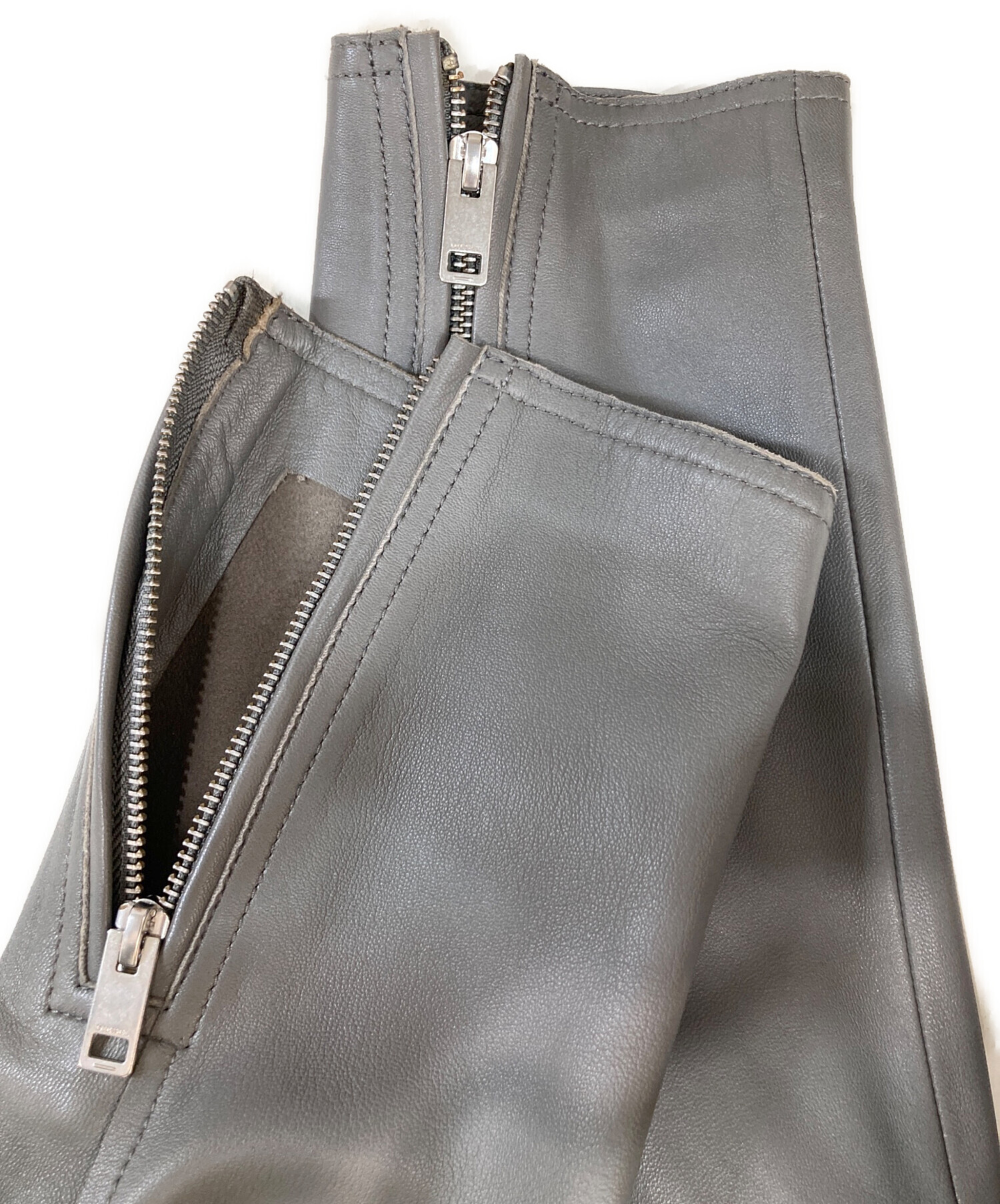 中古・古着通販】DIESEL (ディーゼル) L-KORNレザージャケット グレー