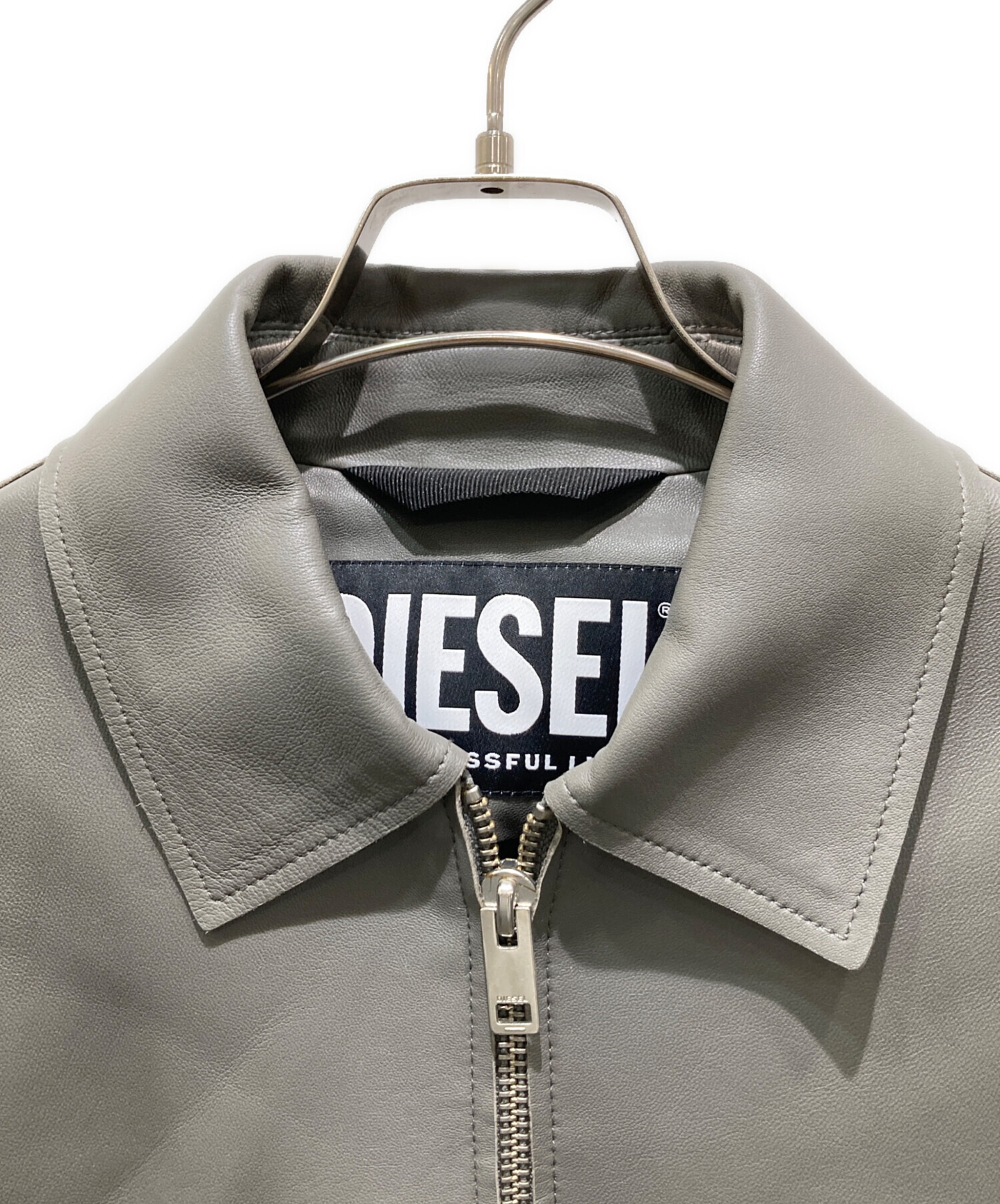 中古・古着通販】DIESEL (ディーゼル) L-KORNレザージャケット グレー