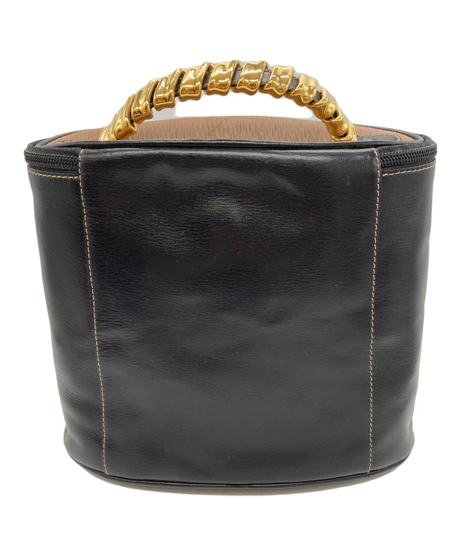 中古・古着通販】LOEWE (ロエベ) ゴールドハンドルレザーバニティ 