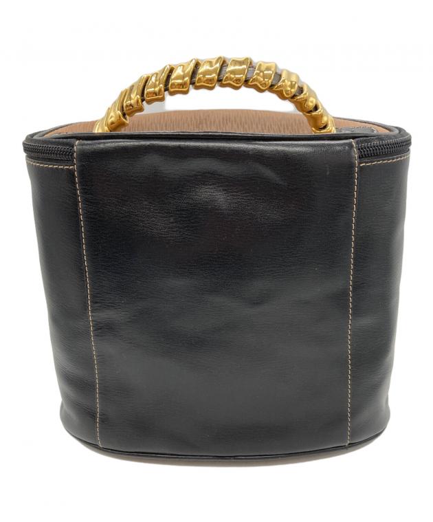 中古・古着通販】LOEWE (ロエベ) ゴールドハンドルレザーバニティ