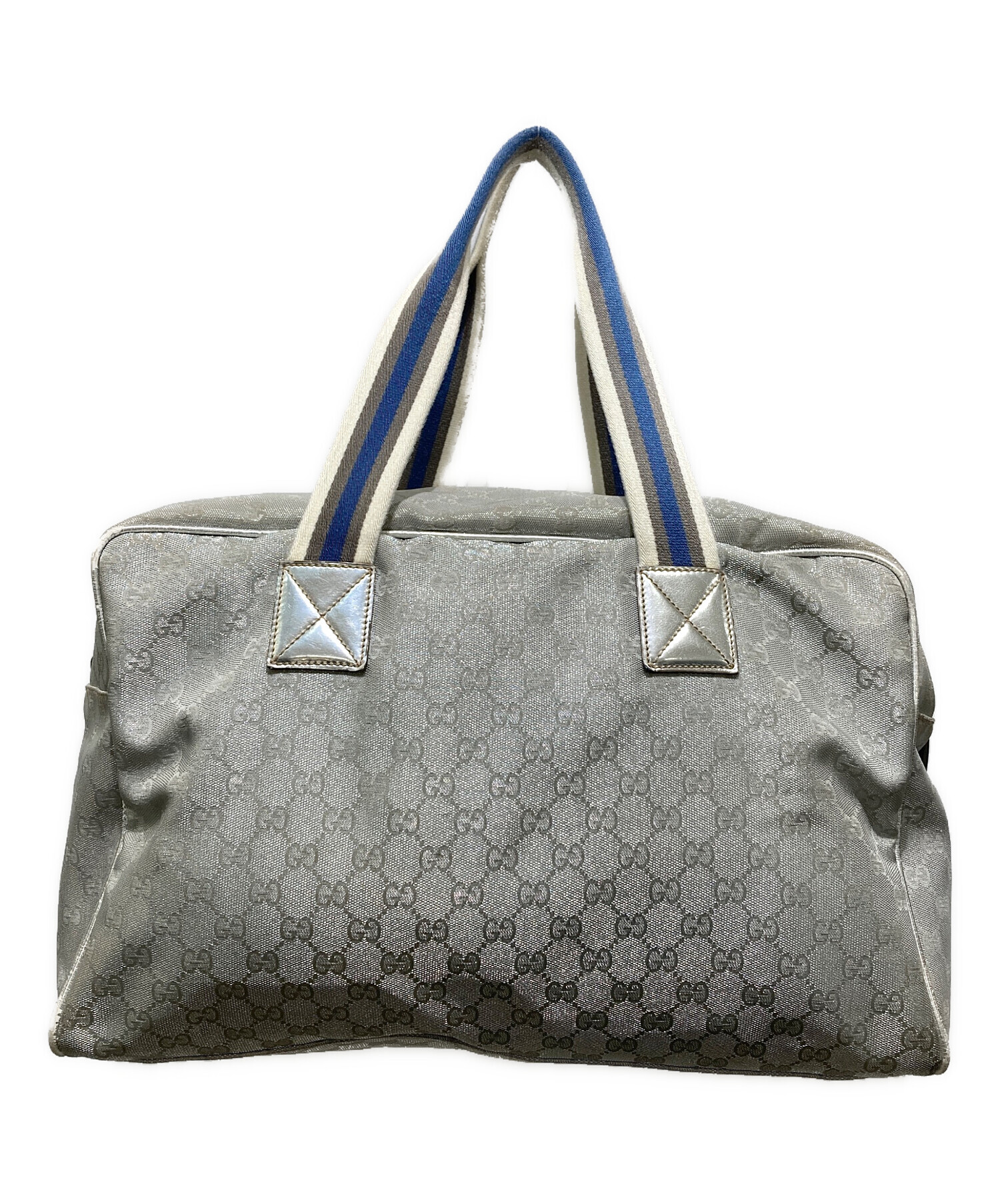 GUCCI ライトグレーレザー　ボストンバッグ　レトログッチ 中古・古着通販】GUCCI (グッチ) GGキャンバス シェリーライン