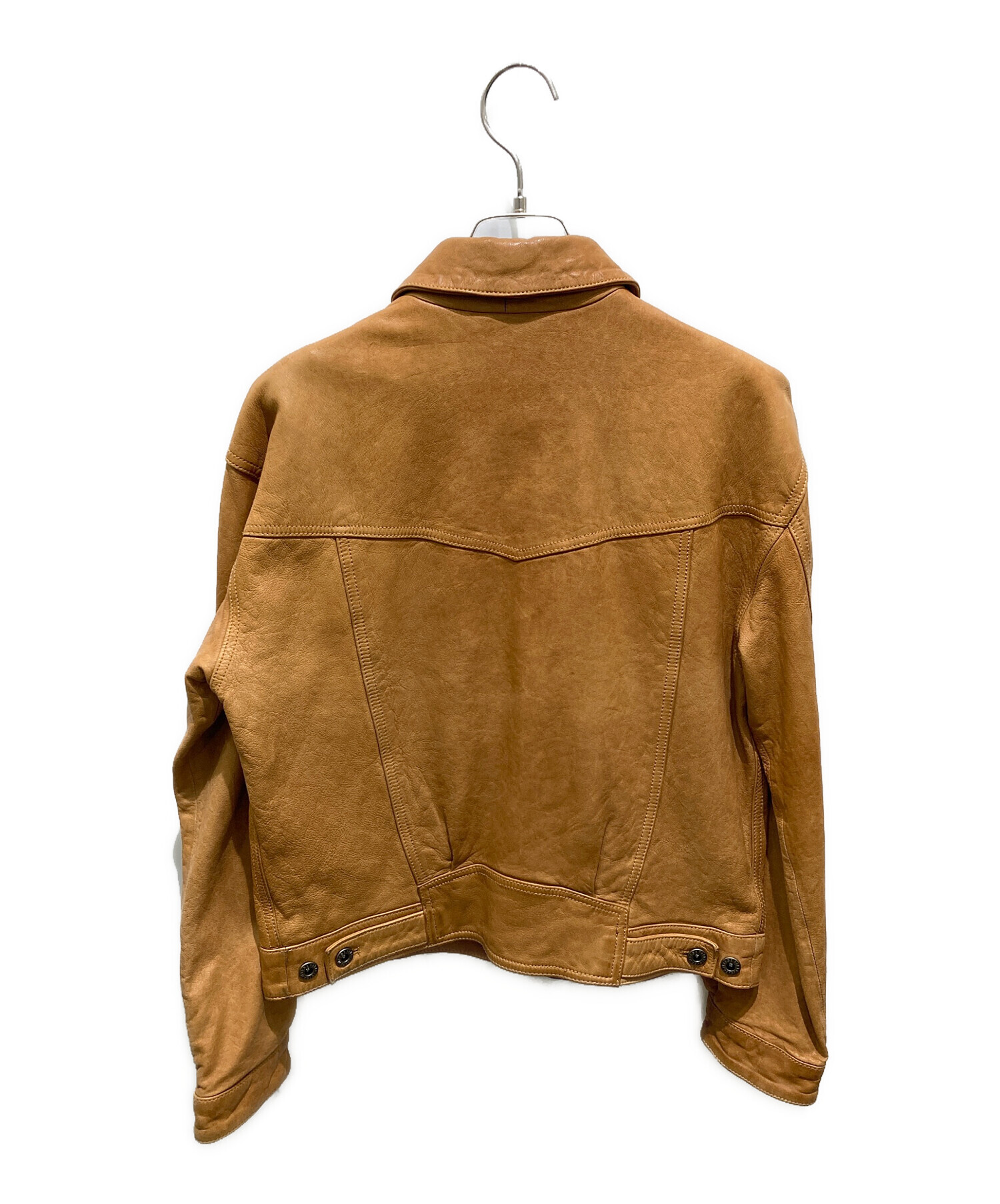 GAP ダークブラウン レザージャケット Mサイズ 中古・古着通販】GAP (ギャップ) レザージャケット ブラウン サイズ:M