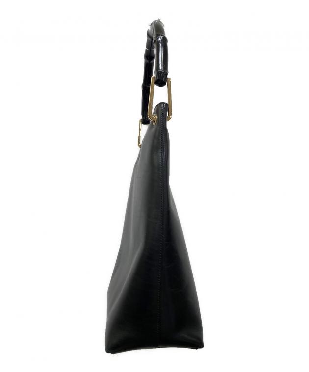 中古・古着通販】GUCCI (グッチ) バンブーハンドバッグ ブラック