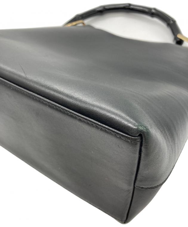 中古・古着通販】GUCCI (グッチ) バンブーハンドバッグ ブラック