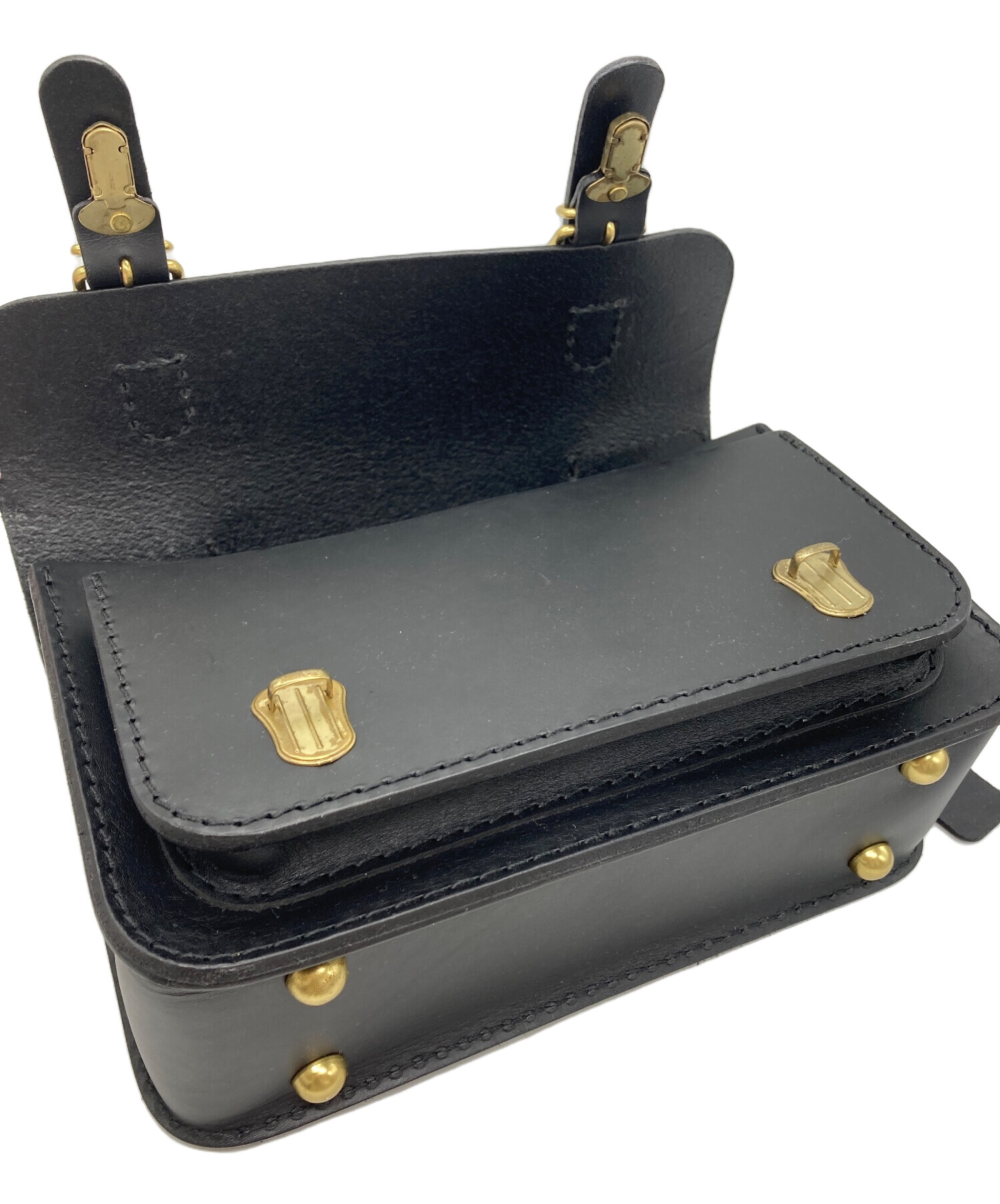 中古・古着通販】Herz (ヘルツ) 二本ベルトの2wayミニバッグ ブラック