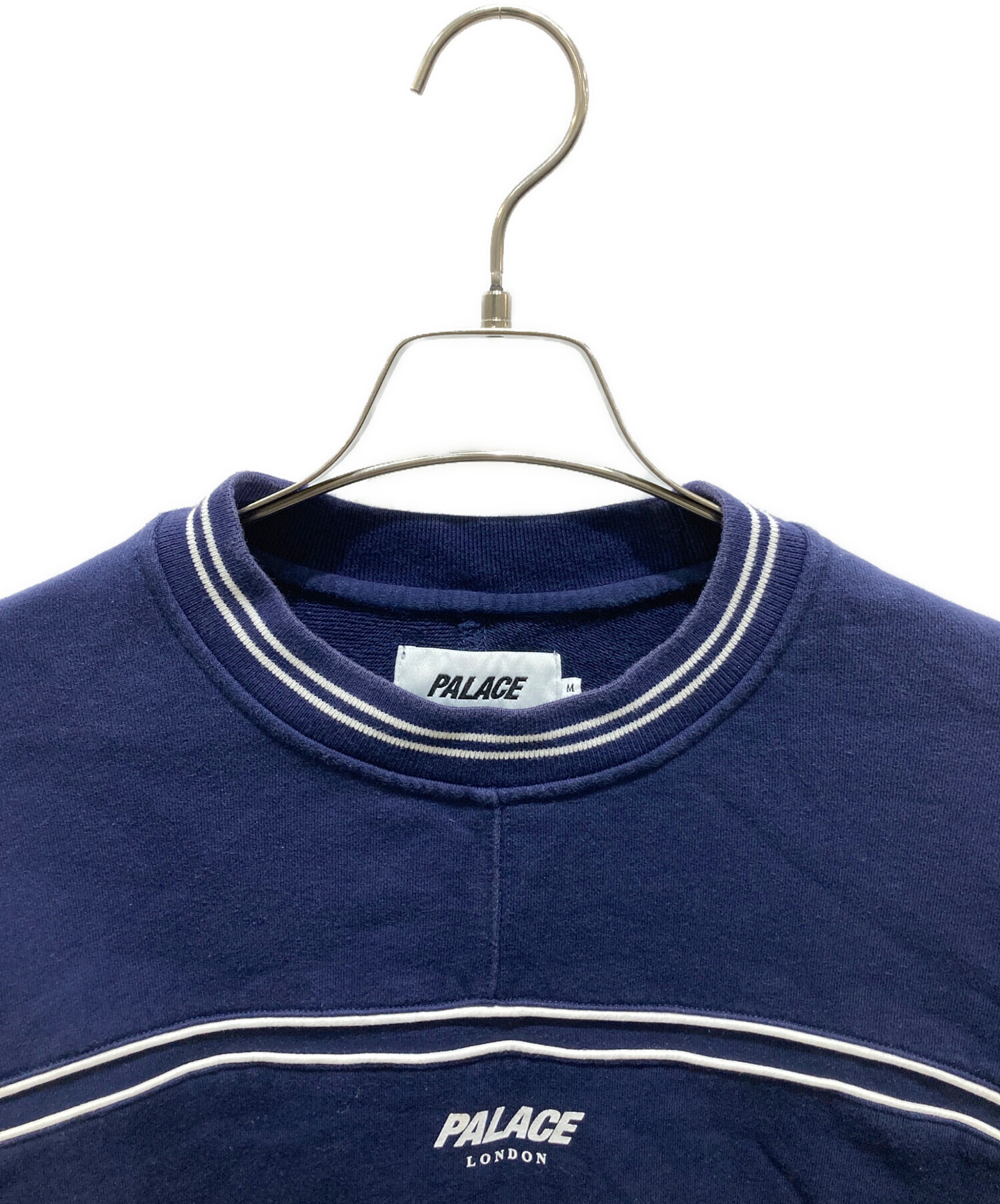 ぱ*た様 PALACE クルーネック スウェット ネイビー Mサイズ 中古・古着通販】PALACE (パレス) MICHEL DOUBLEE CREW ネイビー
