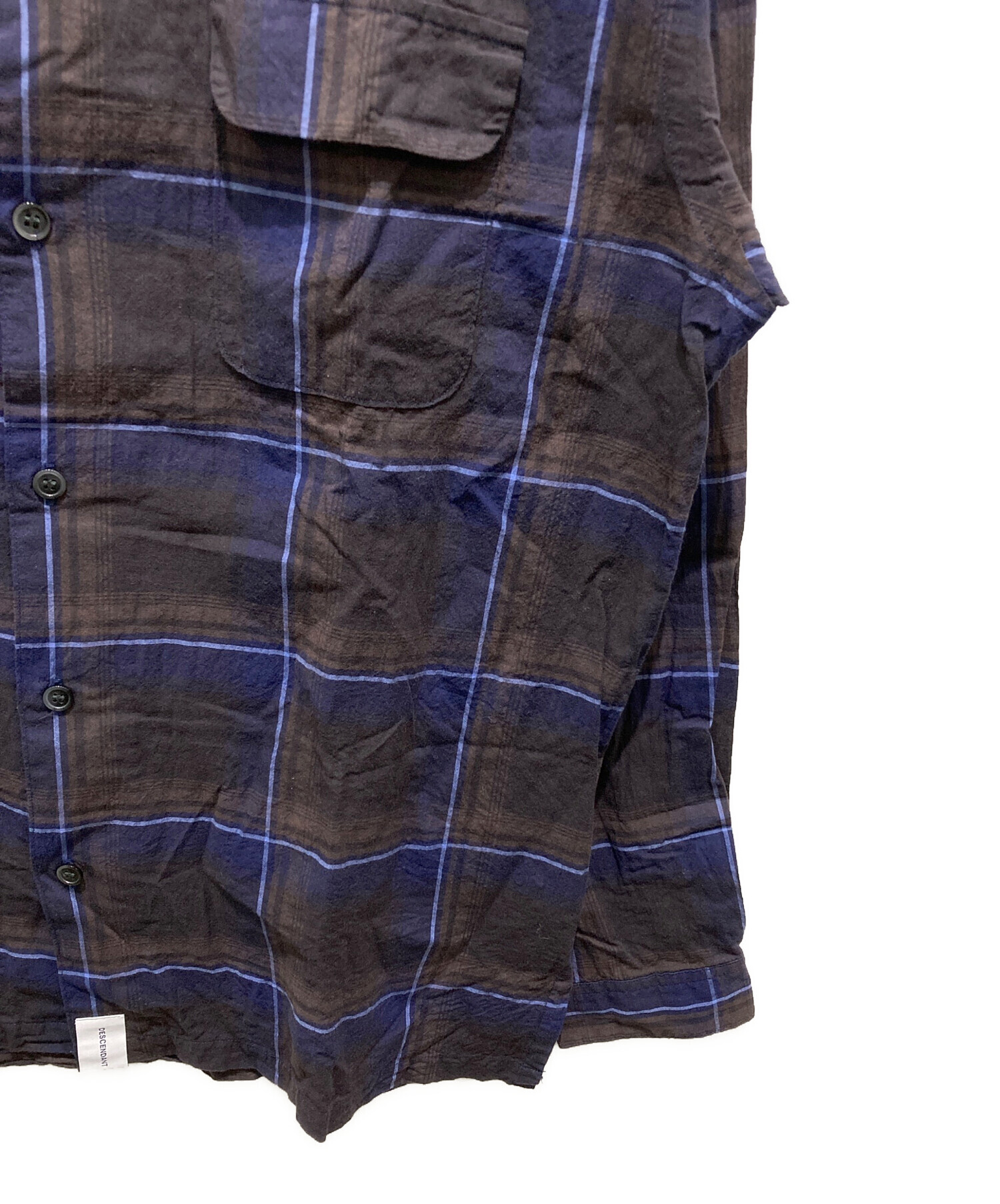 DESCENDANT ディセンダント 日本製 MILPITAS CHECK LS SHIRT ミルピタス マドラスチェックシャツ 1 RED/BLUE 長袖 CPO トップス【中古】【DESCENDANT】 DESCENDANT ディセンダント 日本製 MILPITAS CHECK LS SHIRT