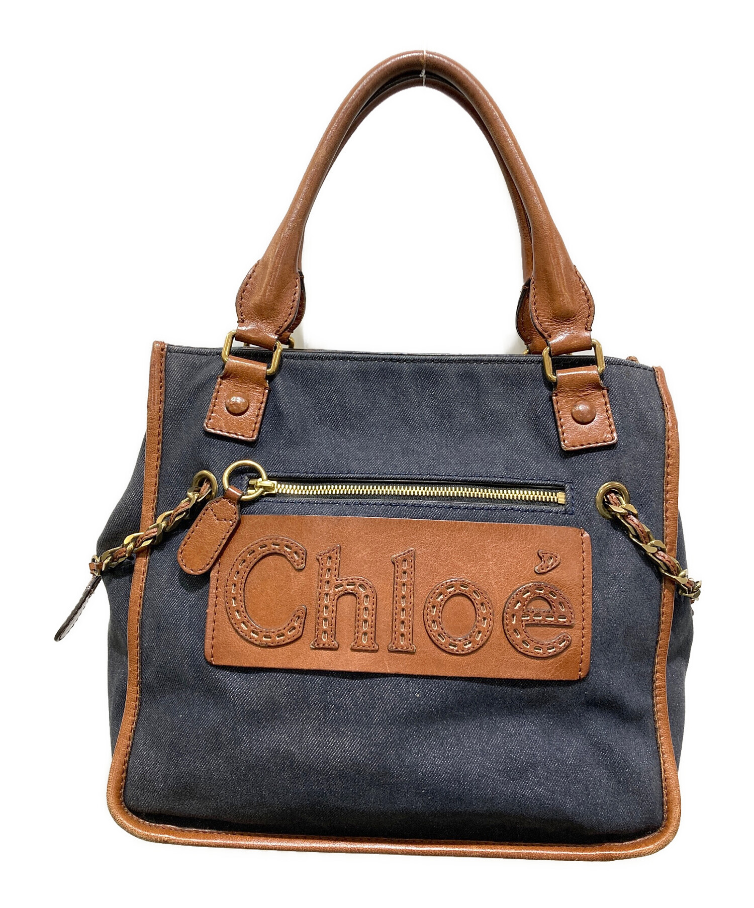 中古・古着通販】Chloe (クロエ) ハーレーデニムトートバック ネイビー 