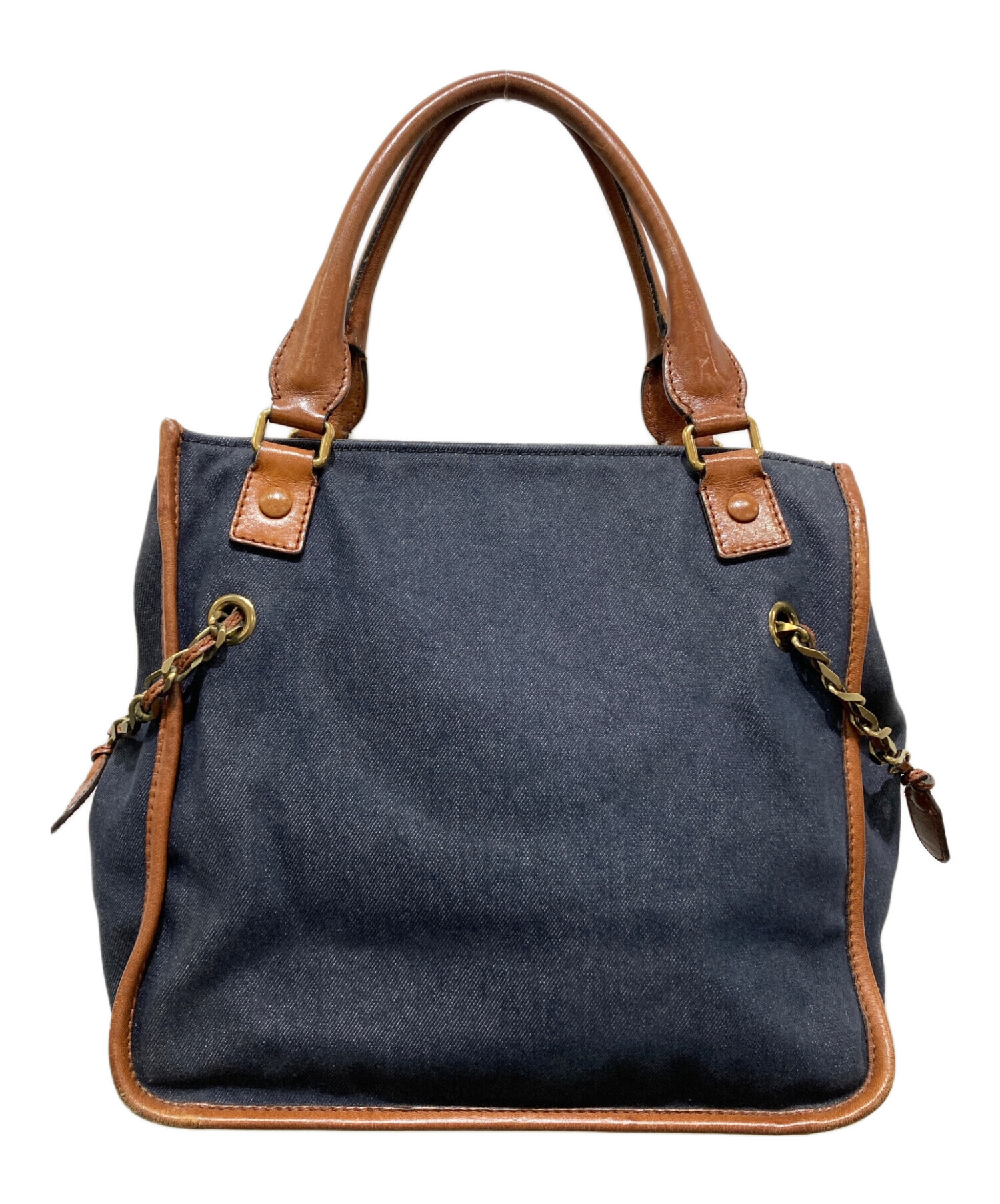 Chloe Harley トートバッグ 中古・古着通販】Chloe (クロエ) ハーレーデニムトートバック ネイビー
