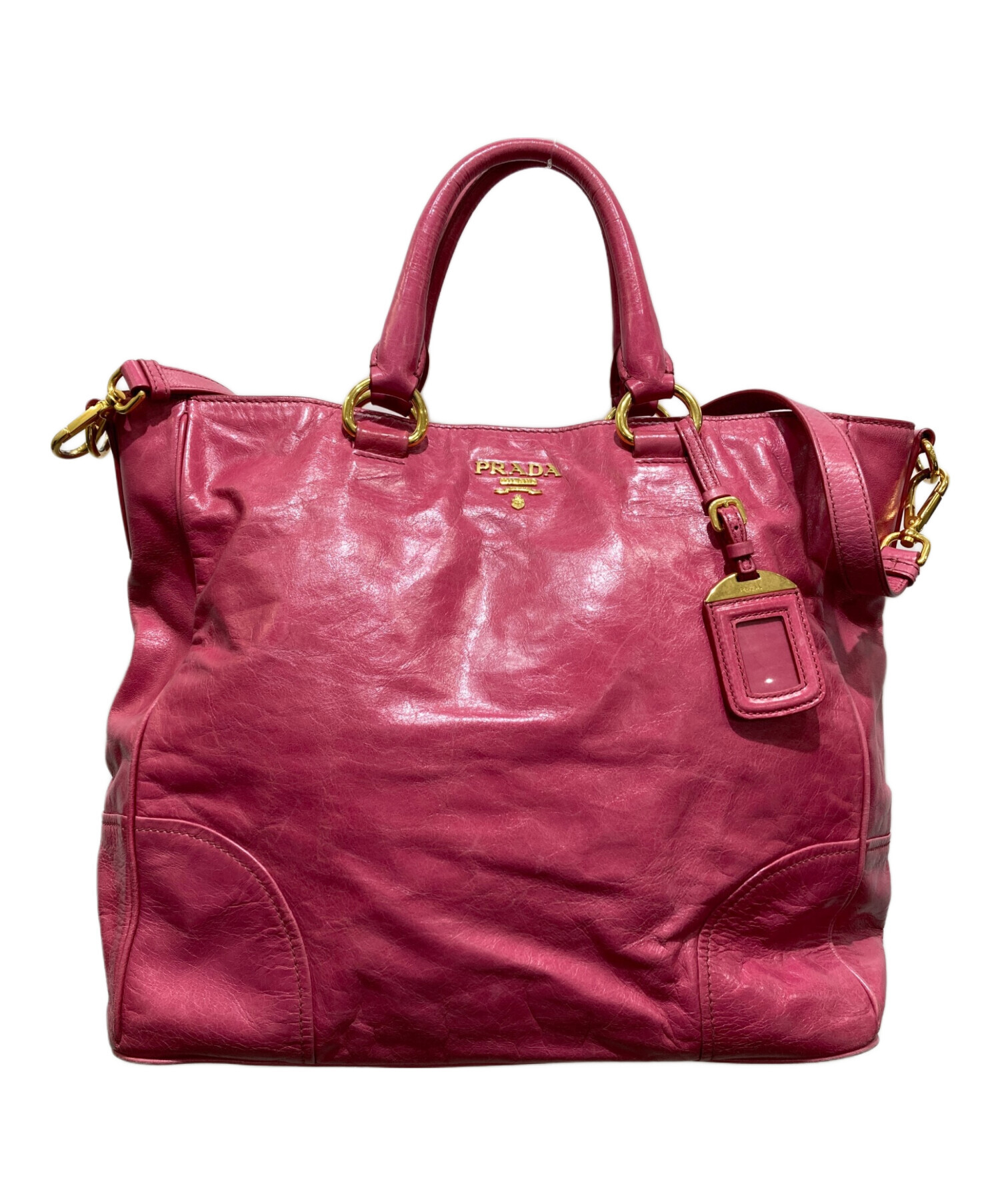 美品 プラダ スマホショルダーバッグ ピンク 中古・古着通販】PRADA (プラダ) 2WAYショルダーバッグ ピンク