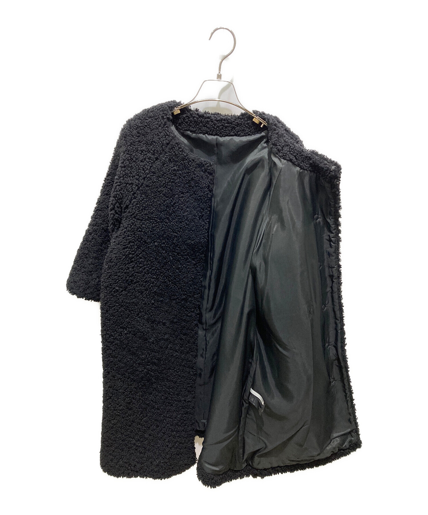 DAMA collection ダーマコレクション ダッフルコート 黒 中古・古着通販】DAMA collection (ダーマコレクション) ラムボア