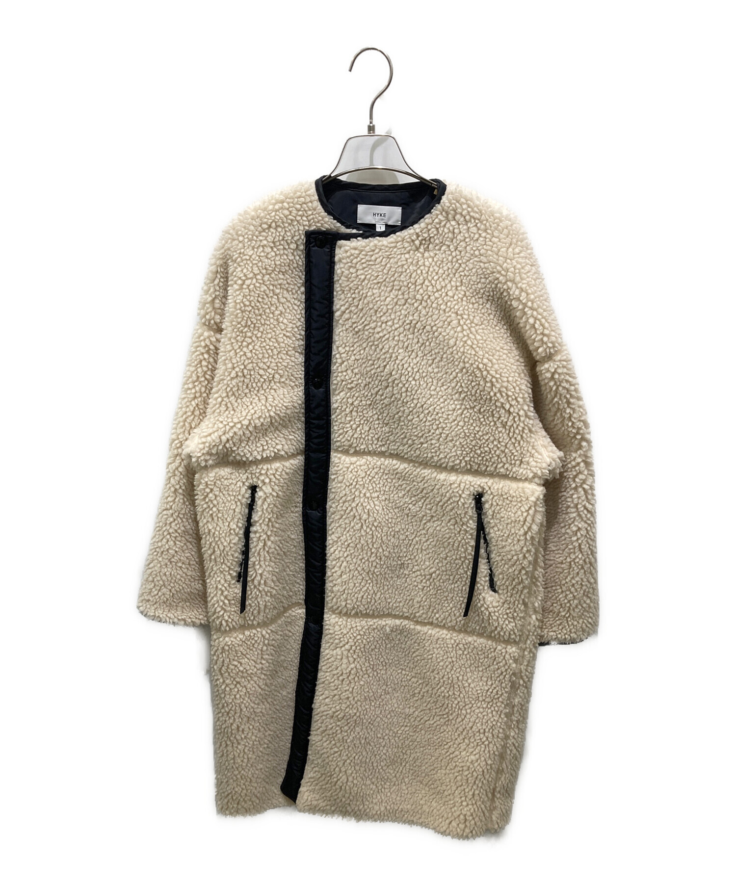 中古・古着通販】HYKE (ハイク) FAUX SHEARLING COAT ベージュ サイズ 