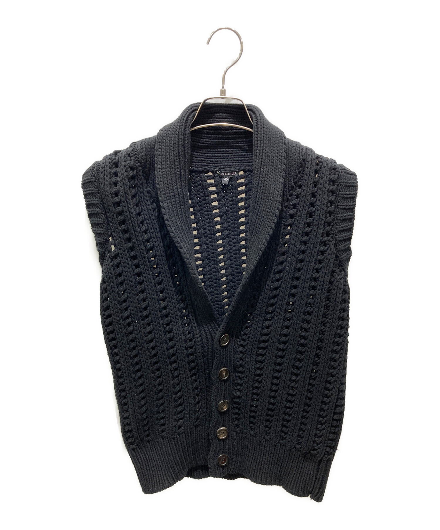 ANN DEMEULEMEESTER ブラック ベスト S ANN DEMEULEMEESTER ブラック ベスト S ANN DEMEULEMEESTER 刺繍