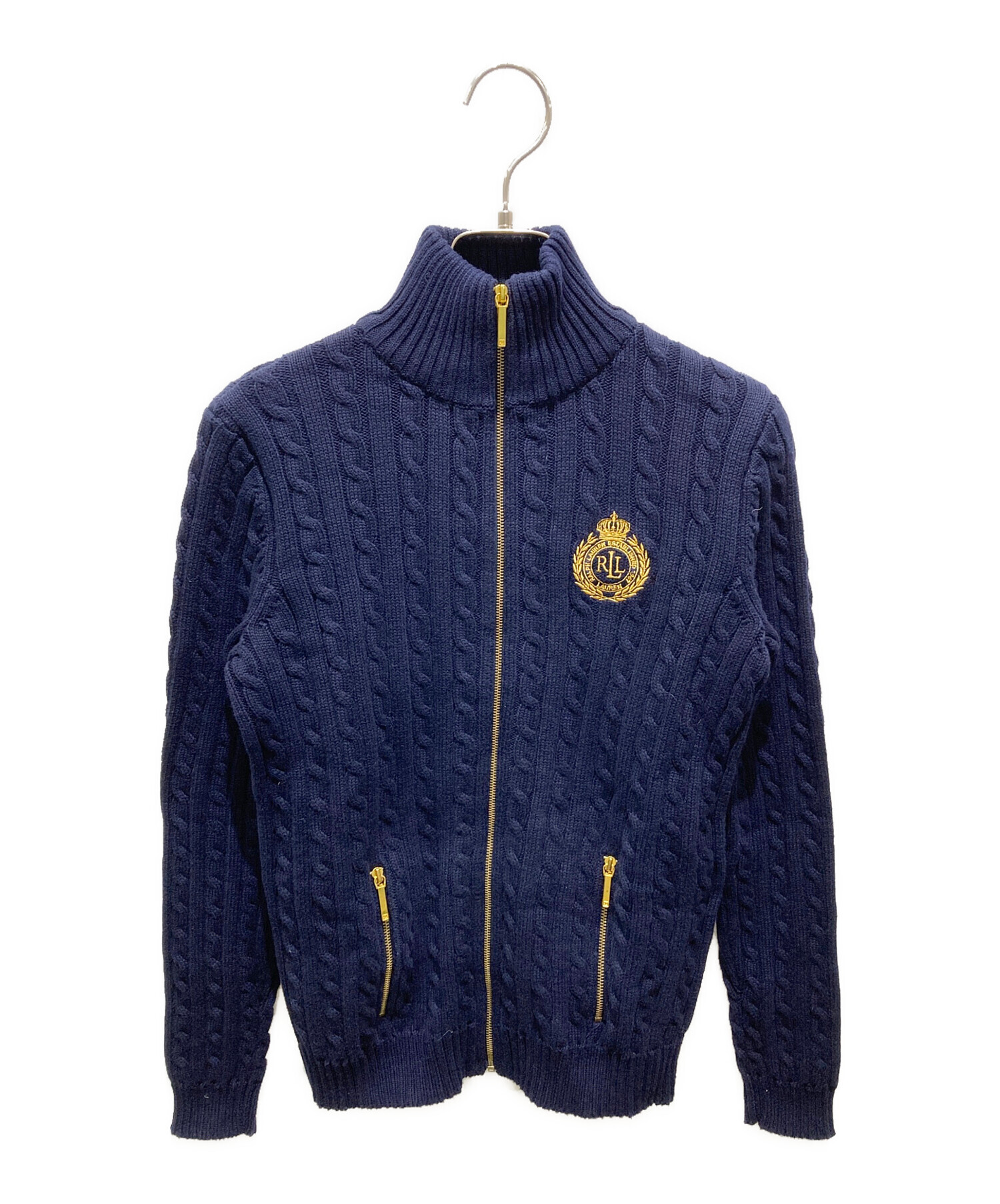 美品✨ローレンラルフローレン　ケーブルニット　エンブレム　ワッペン　ネイビー　S 中古・古着通販】LAUREN RALPH LAUREN (ローレンラルフローレン