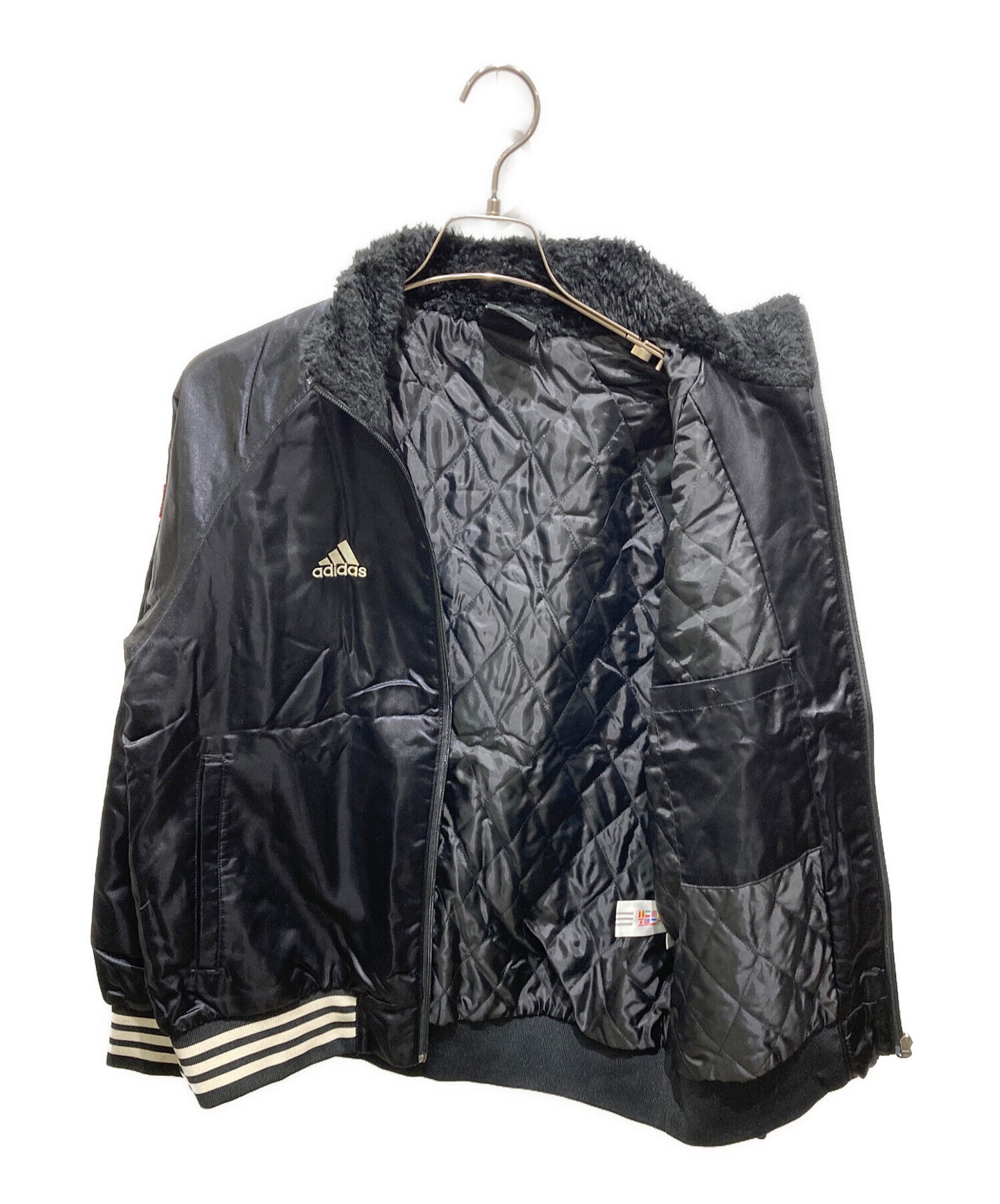 日本代表 2005年 刺繍 スカジャン 八咫烏 ボアジャケット JFA 中古・古着通販】adidas (アディダス) 八咫烏刺繍 スカジャン ブラック