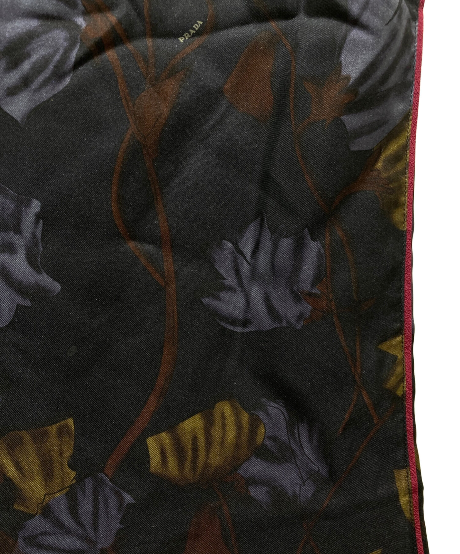 中古・古着通販】PRADA (プラダ) パイピング花柄パンツ ブラック