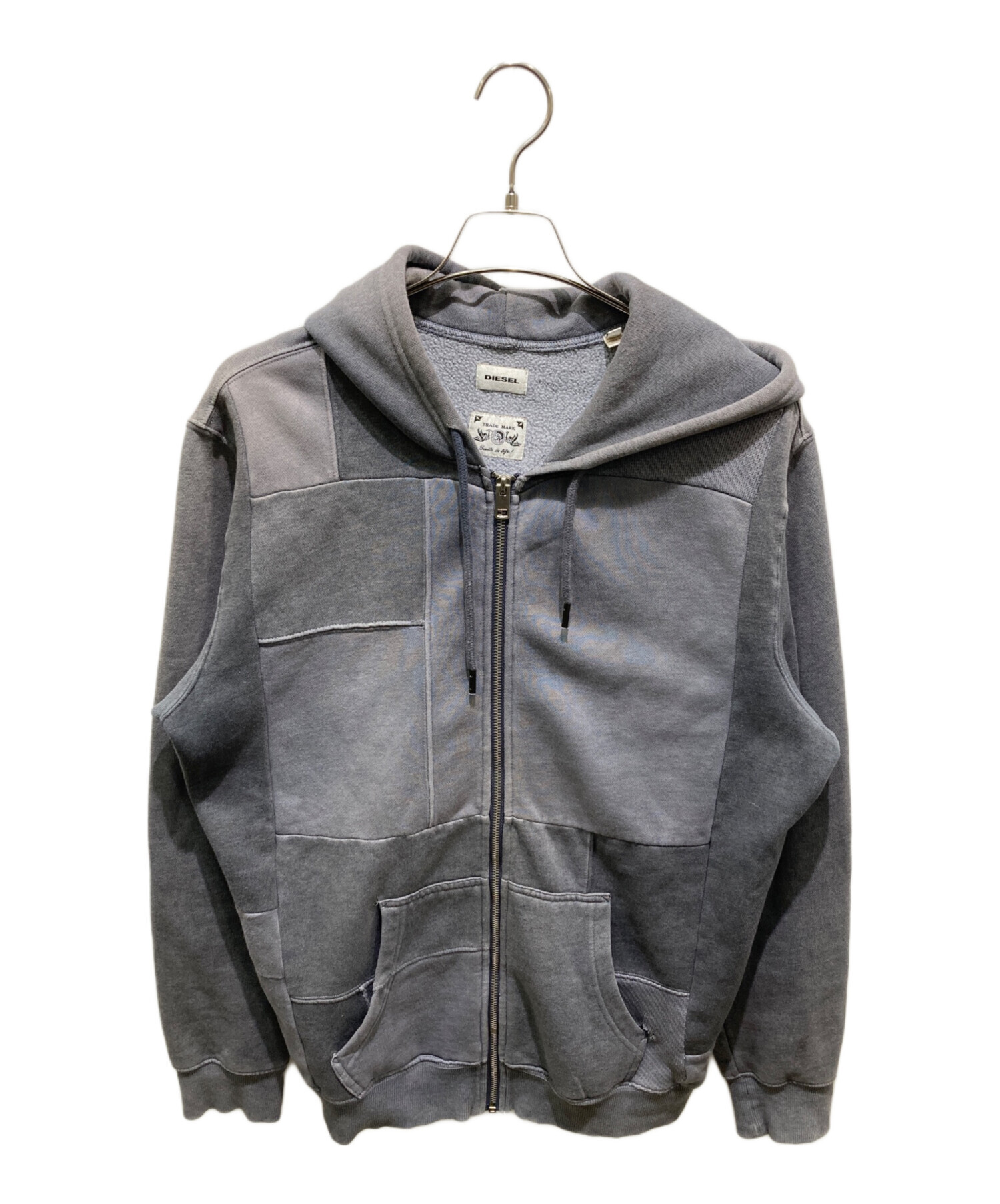 中古・古着通販】DIESEL (ディーゼル) パッチワークパーカー グレー