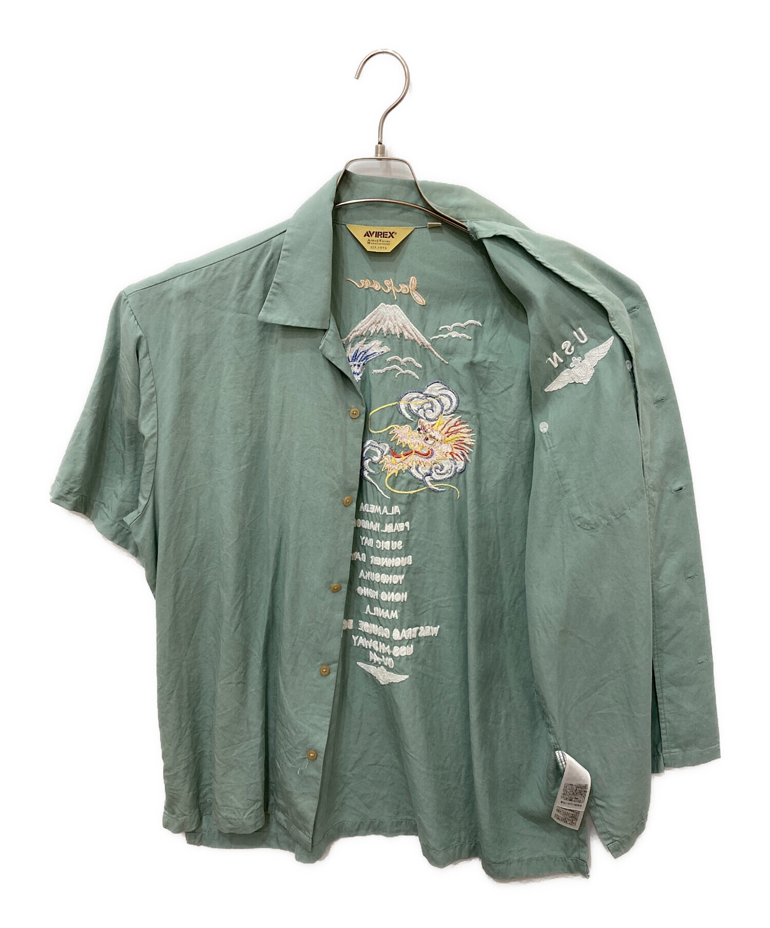 中古・古着通販】AVIREX (アヴィレックス) ボーリングシャツ ブラック