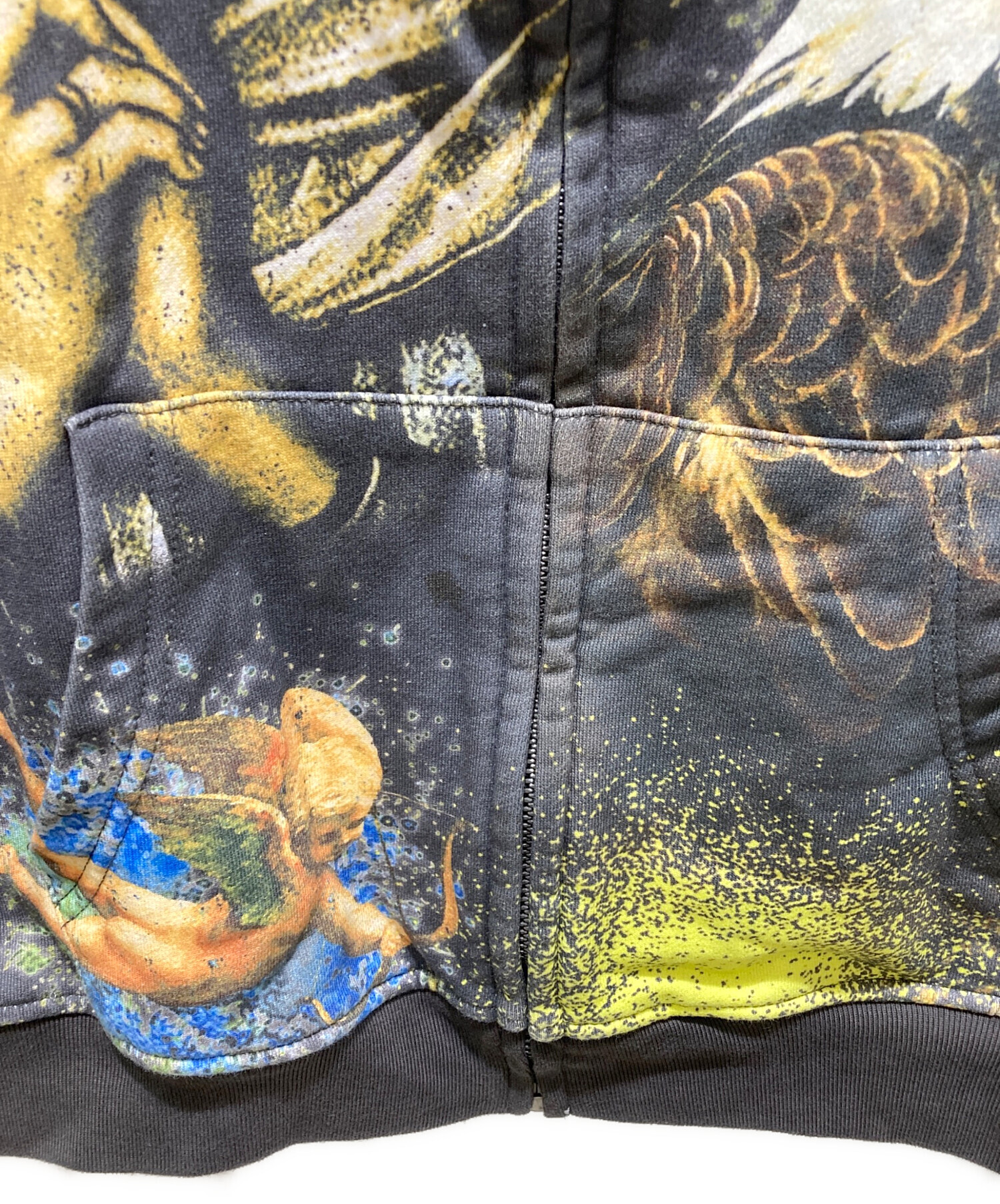 中古・古着通販】BREATH (ブレス) MARIA ALL OVER ZIP HOODIE ブラック 