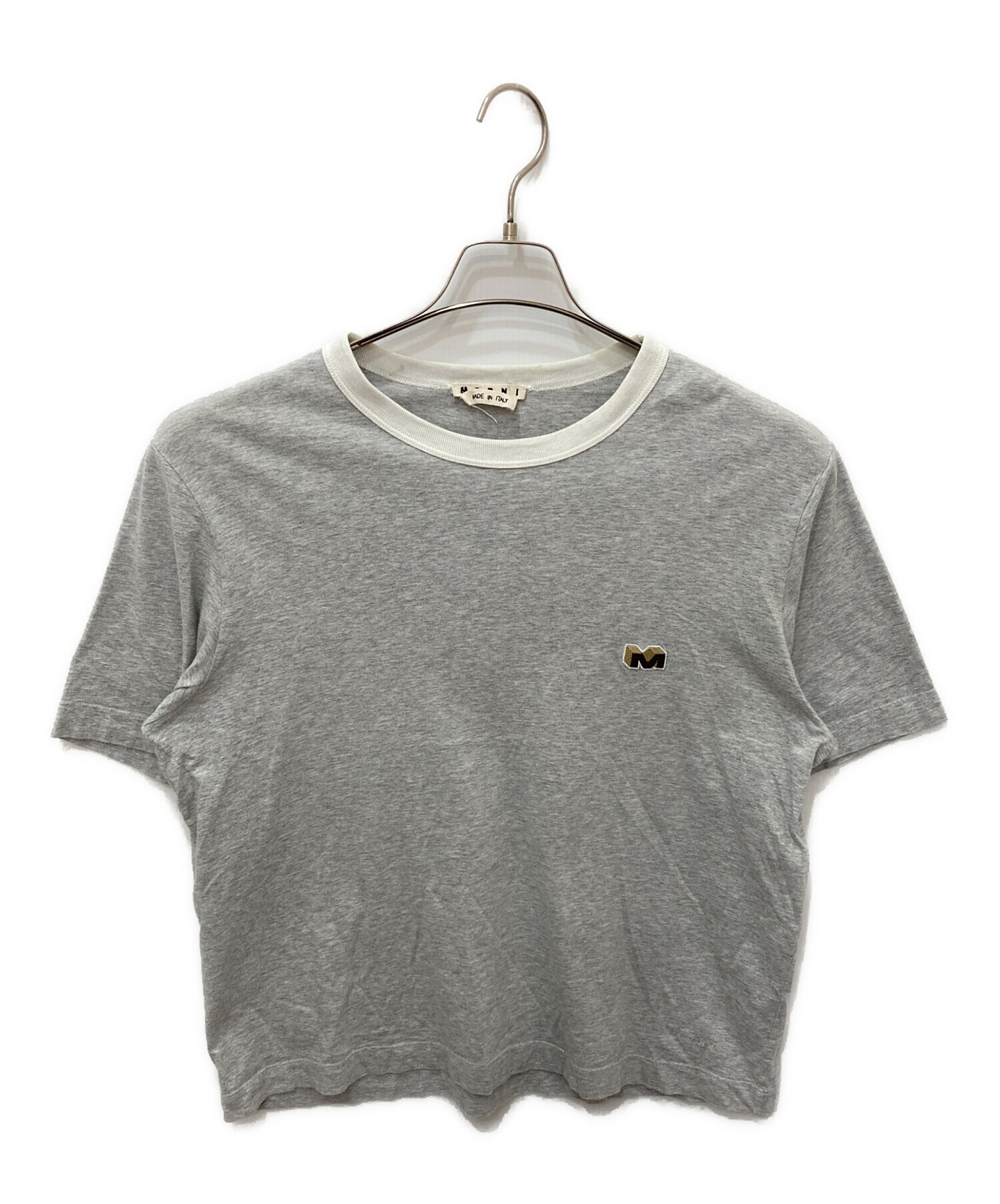 中古・古着通販】MARNI (マルニ) ロゴ刺繍Tシャツ グレー サイズ:44