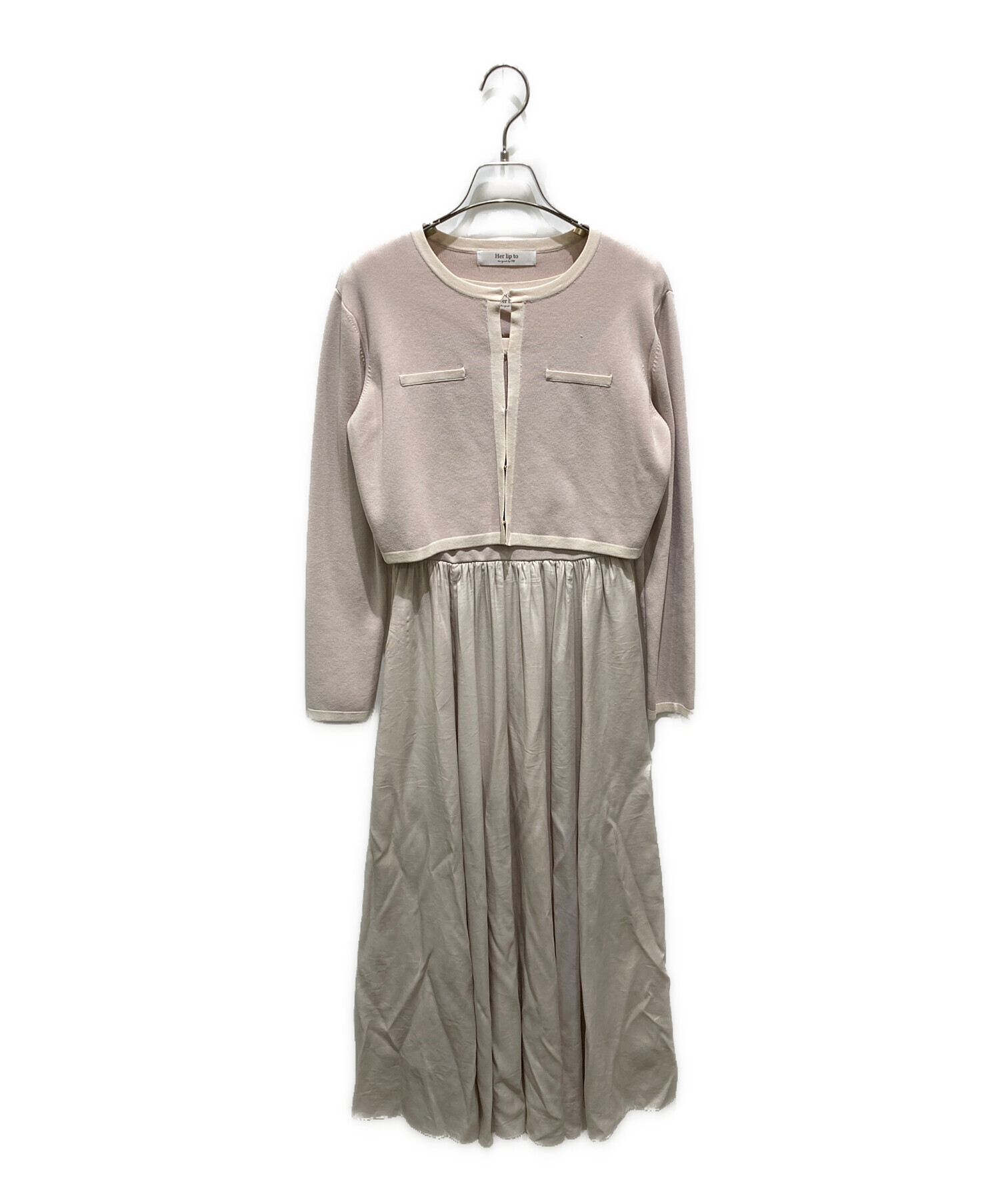 中古・古着通販】HER LIP TO (ハーリップトゥ) Bicolor Knit Dress Set 