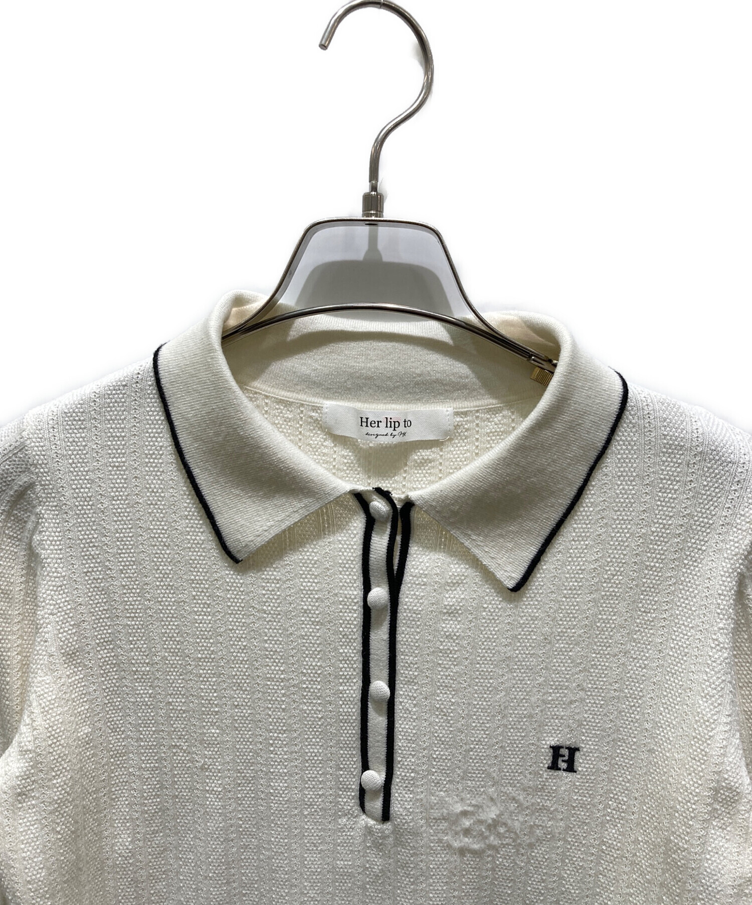 中古・古着通販】HER LIP TO (ハーリップトゥ) Pique Polo Knit Top