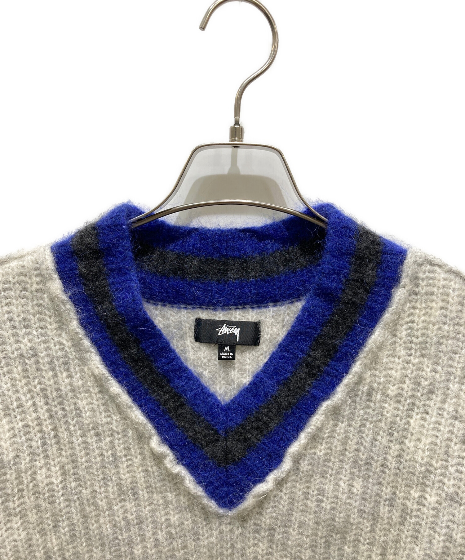 中古・古着通販】stussy (ステューシー) Mohair Tennis sweater グレー 