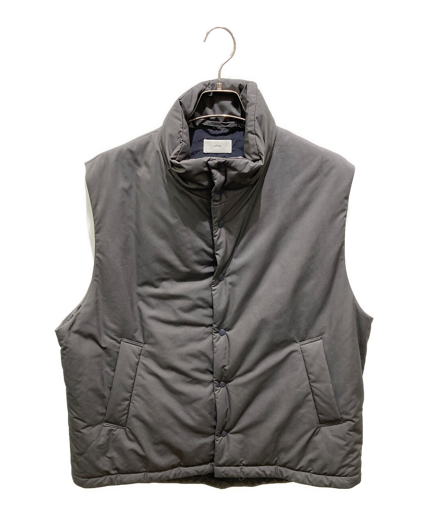 中古・古着通販】ATON (エイトン) NYLON TWILL PADDED VEST グレー