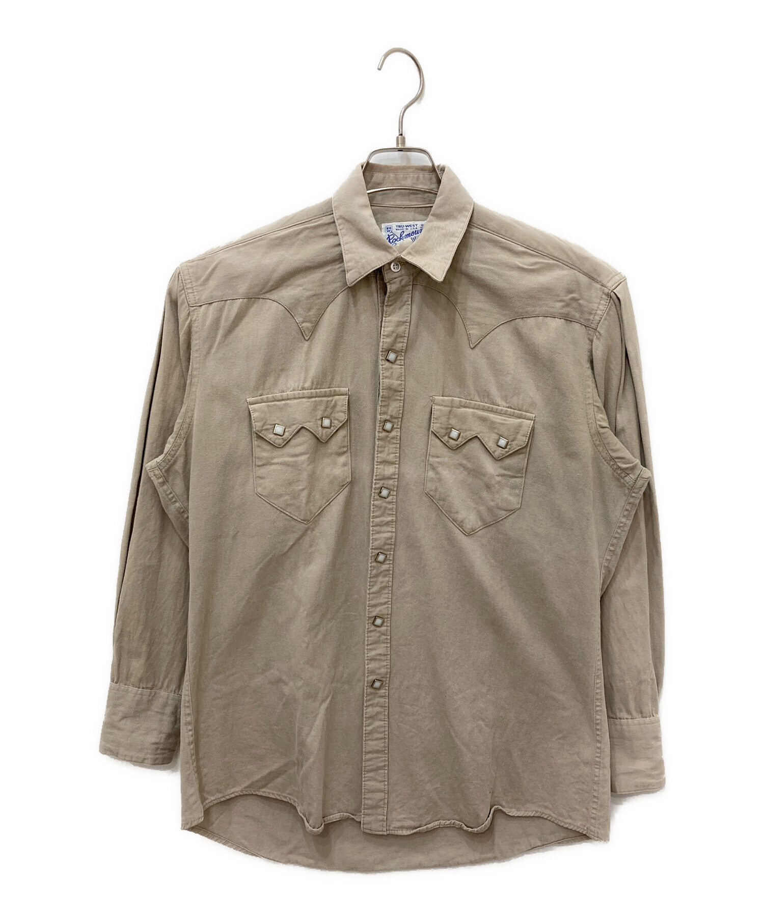 【USA製】70s Wrangler ビンテージ ウエスタンシャツ ベージュ L 中古・古着通販】Wrangler (ラングラー) ウエスタンシャツ ベージュ