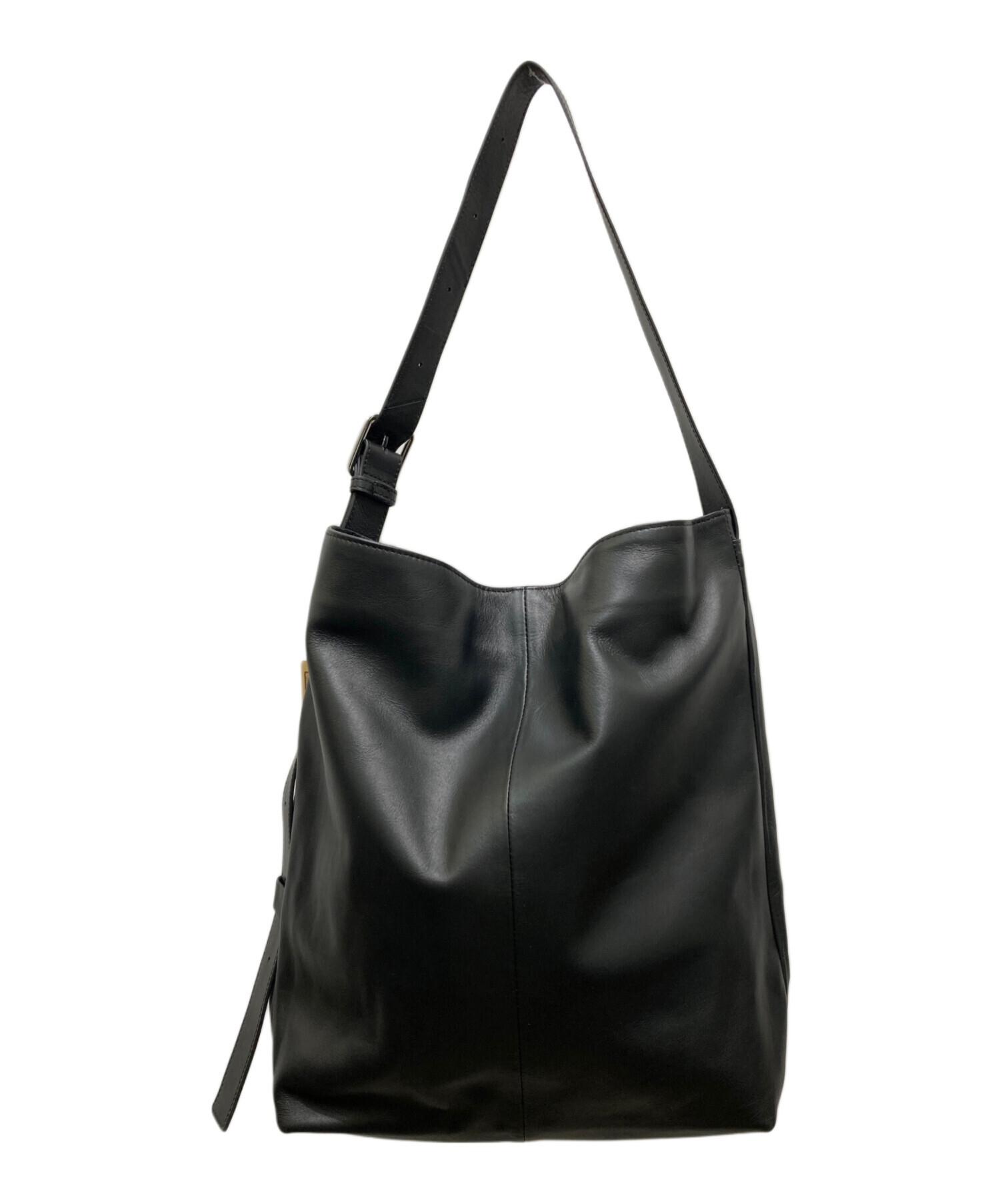 新品未使用BEARDSLEY【ビアズリー同型】本革レザーショルダーブラック 中古・古着通販】BEARDSLEY (ビアズリー) 《本革》スムースレザー