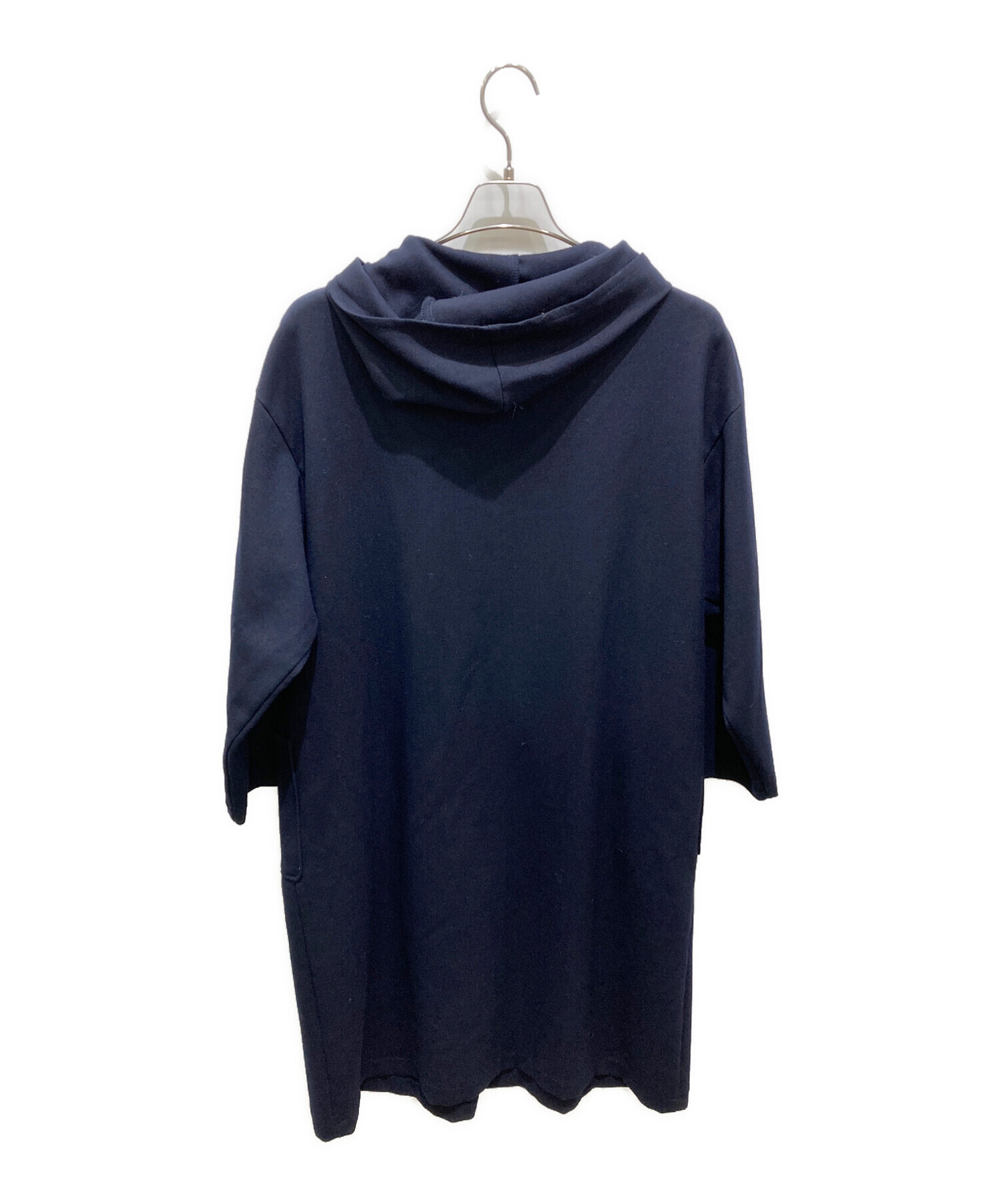 【美品】mizuiroind Aライン　ダッフルコート　ロング　ネイビー mizuiro ind (ミズイロインド) Aラインダッフルロングコート