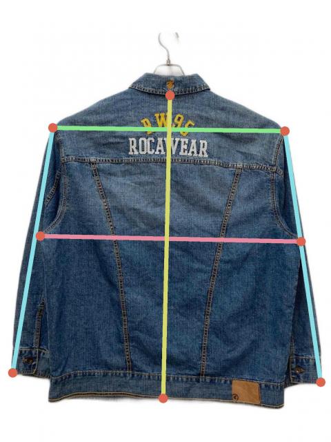 中古・古着通販】ROCA WEAR (ロカウェア) 刺繍デニムジャケット ブルー