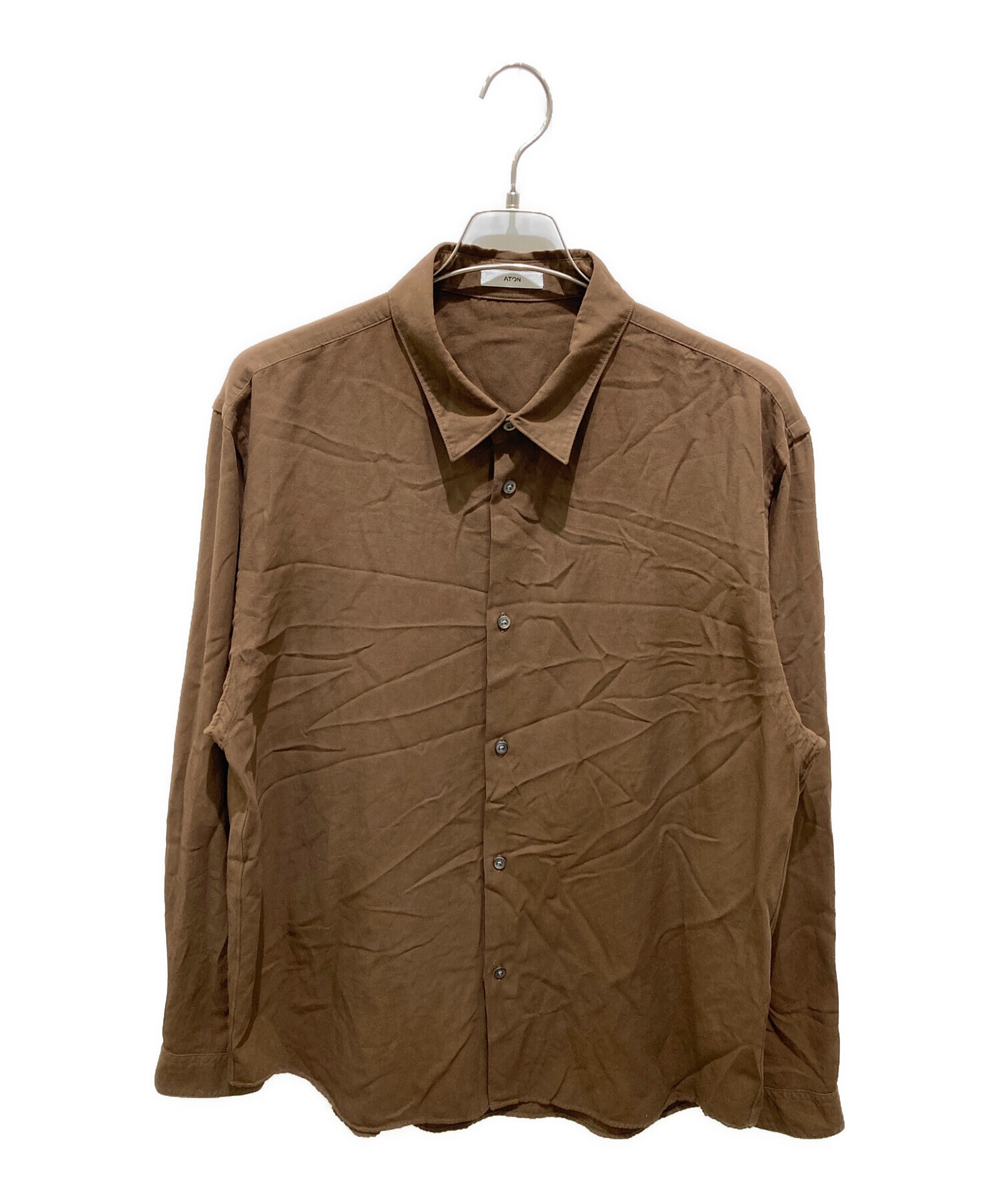 中古・古着通販】ATON (エイトン) STANDARD SHIRT ブラウン サイズ:6