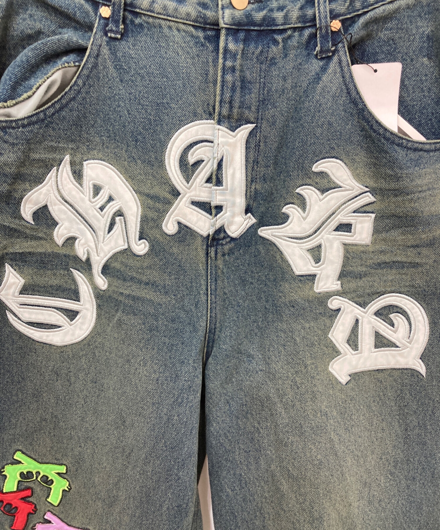 中古・古着通販】GALFY (ガルフィー) チャカパッチデニム2 ブルー 