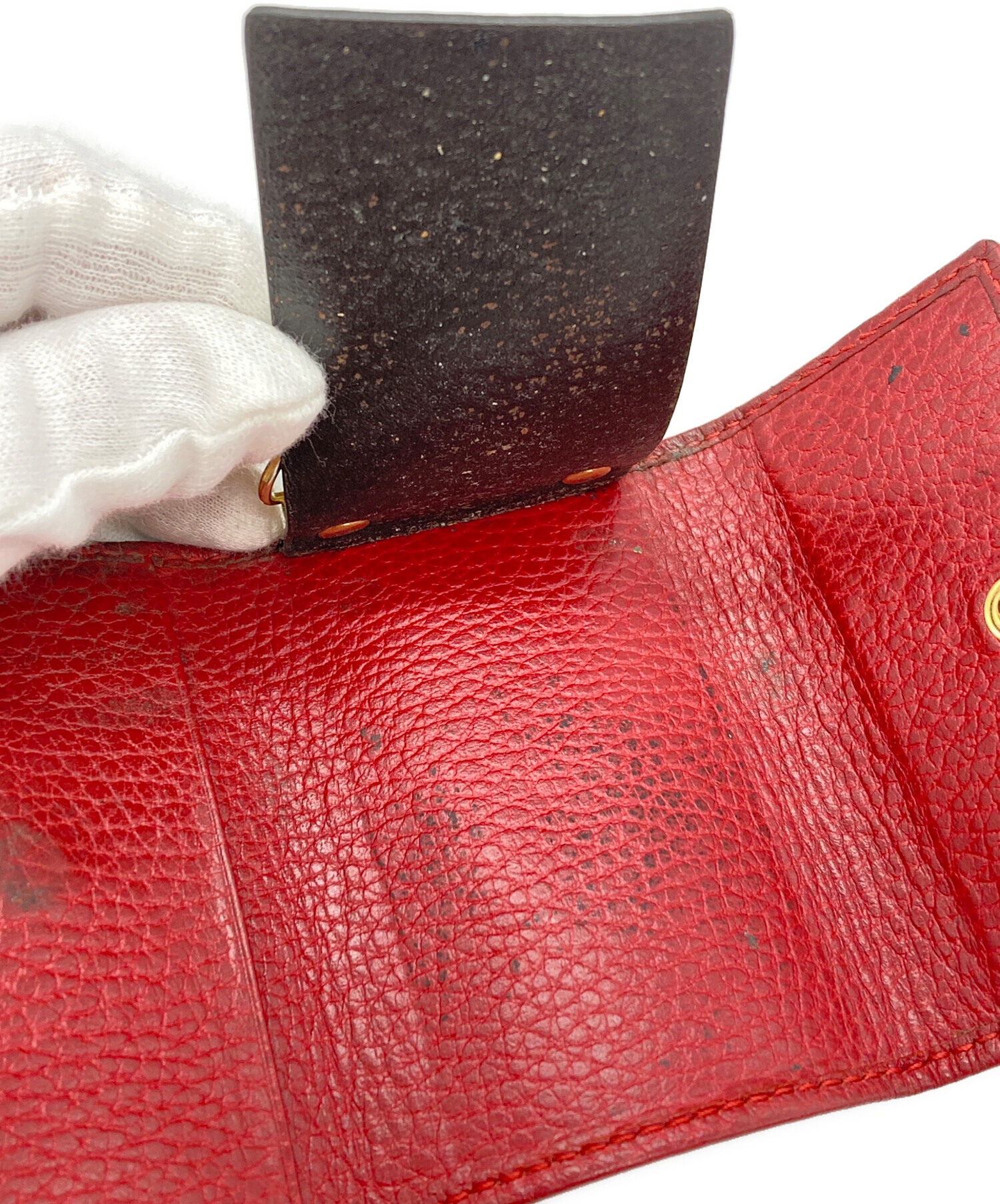 GUCCI　GGマーモントキーホルダー　レッド×ゴールド系 美品 GUCCI GGマーモントキーホルダー レッド×ゴールド系 美品 【公式通販】