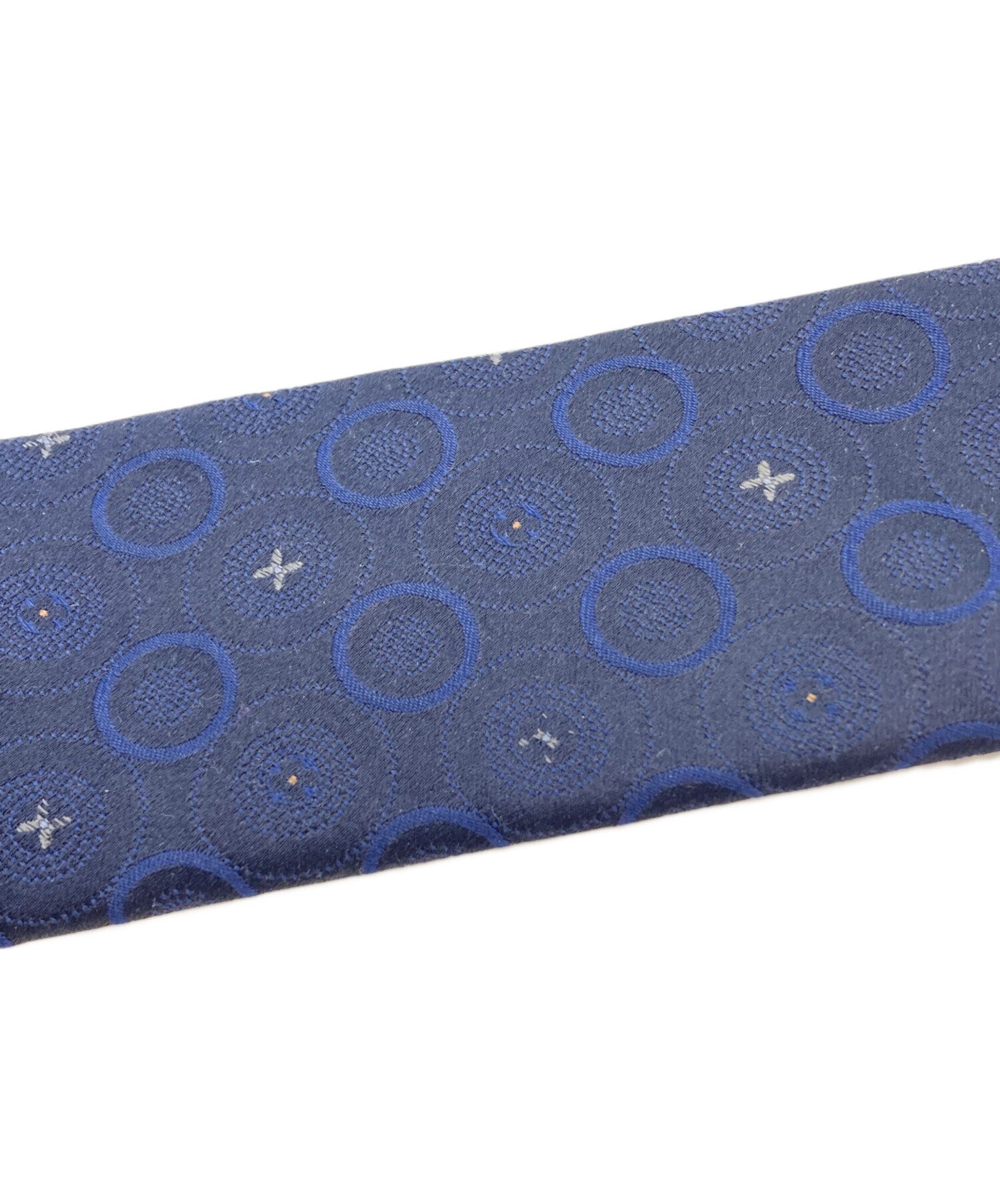 【超レア】Louis Vuittonロゴ刺繍　ネイビー　シルクネクタイ 中古・古着通販】LOUIS VUITTON (ルイ ヴィトン) シルクネクタイ