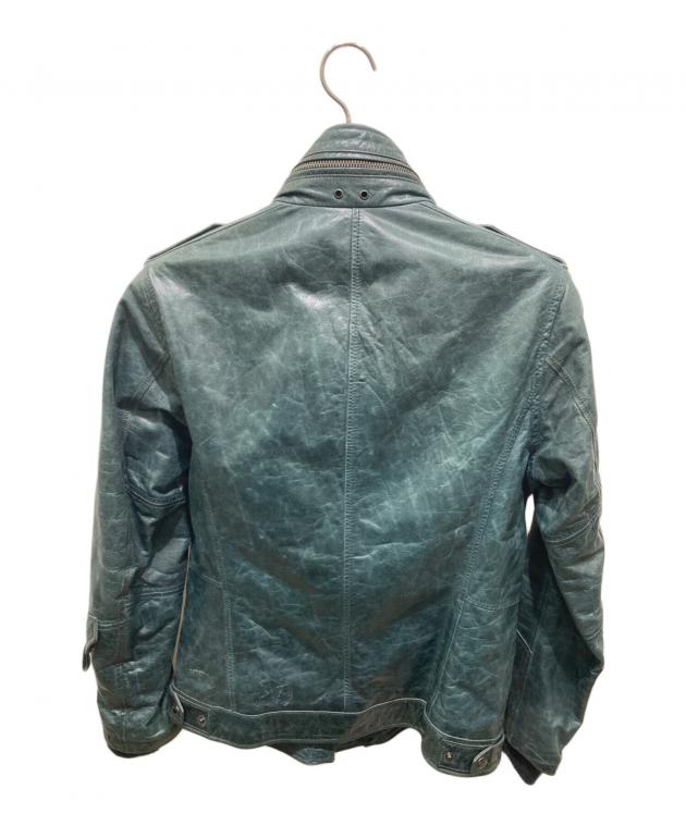 専用出品　AVIREX シングルライダースジャケット L 青緑 中古・古着通販】AVIREX (アヴィレックス) シングルライダース