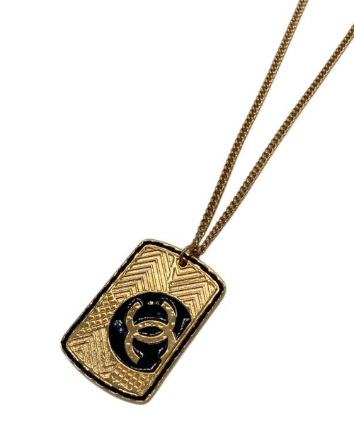 中古・古着通販】CHANEL (シャネル) ドックタグネックレス ゴールド