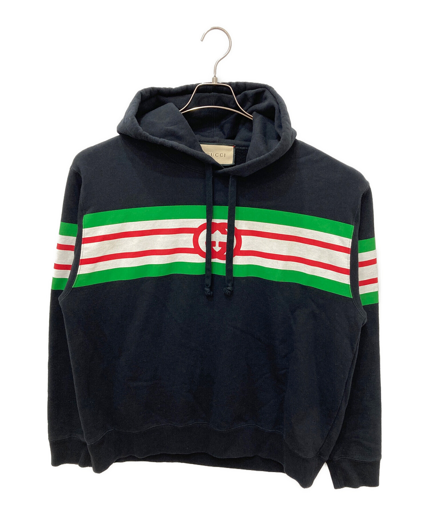 GUCCI グッチ プリント プルオーバーパーカー M GRAY グレー 604974
