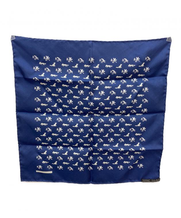 中古・古着通販】HERMES (エルメス) カレ40 シルクスカーフ ネイビー