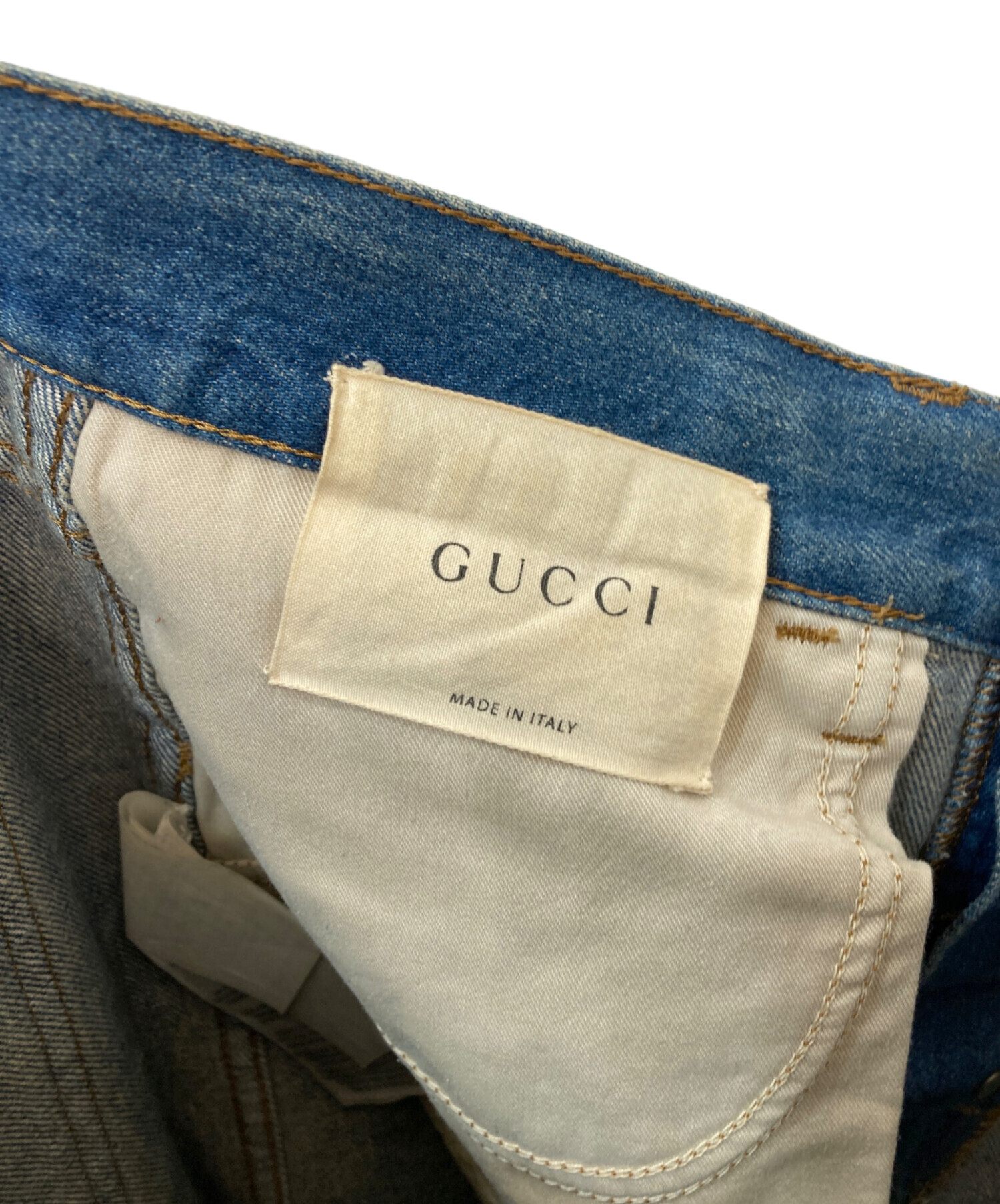中古・古着通販】GUCCI (グッチ) Snake Embroidery Denim Pant