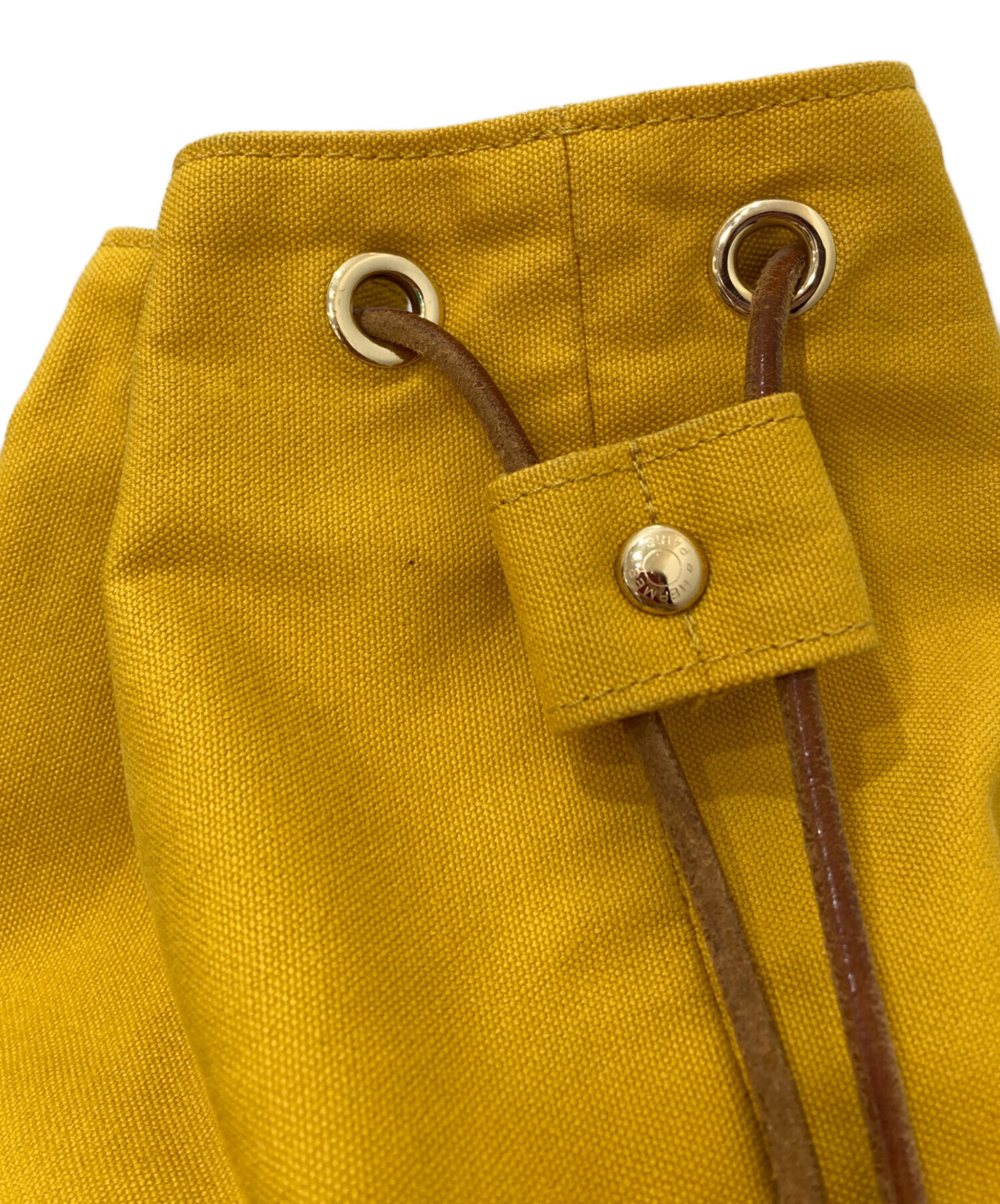 中古・古着通販】HERMES (エルメス) 巾着ショルダーバッグ イエロー