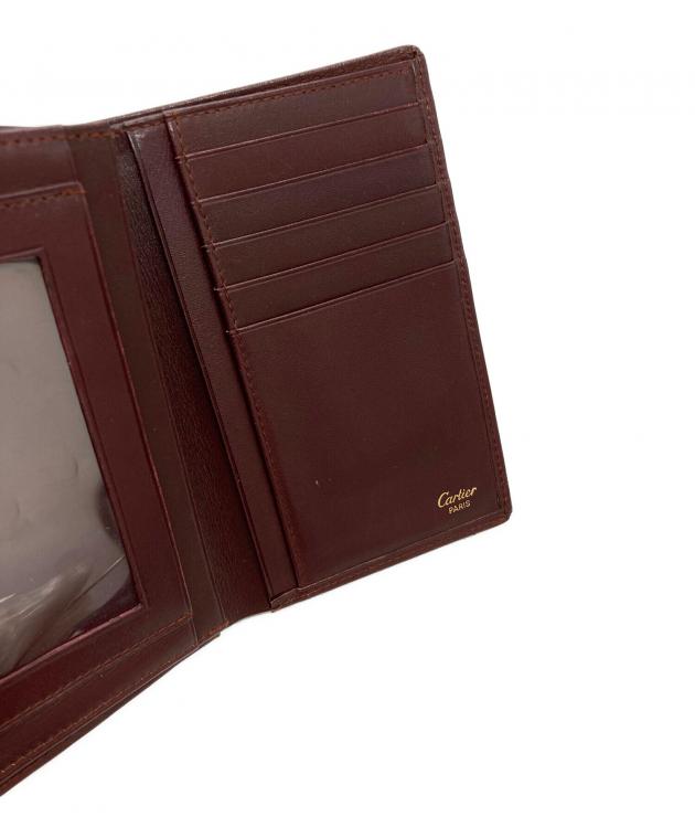 【未使用品】カルティエ 二つ折り財布 ボルドー 男女兼用 中古・古着通販】Cartier (カルティエ) 2つ折り財布 ボルドー